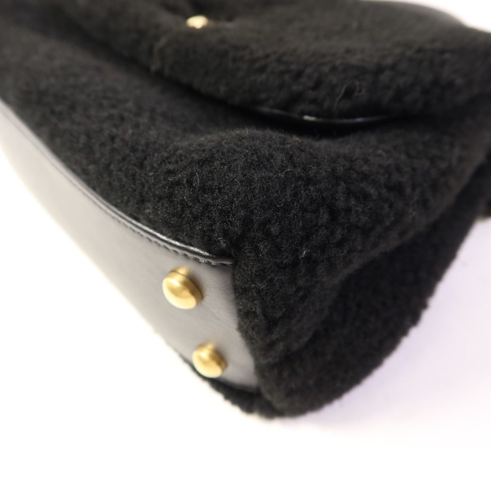 CHANEL Shearling Coco Handle金扣手挽肩背兩用袋