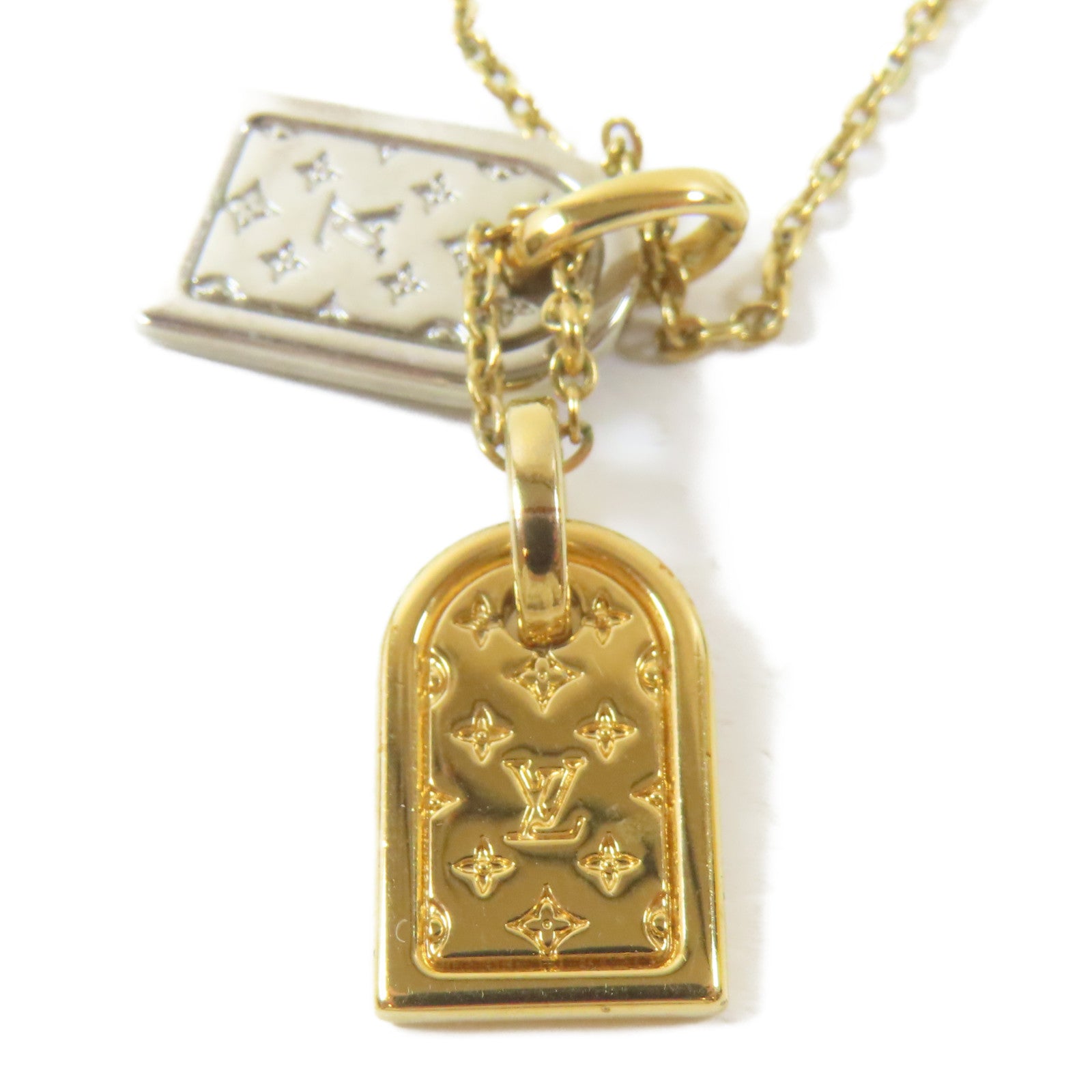 LOUIS VUITTON 金屬Nanogram Necklace項鍊#42cm