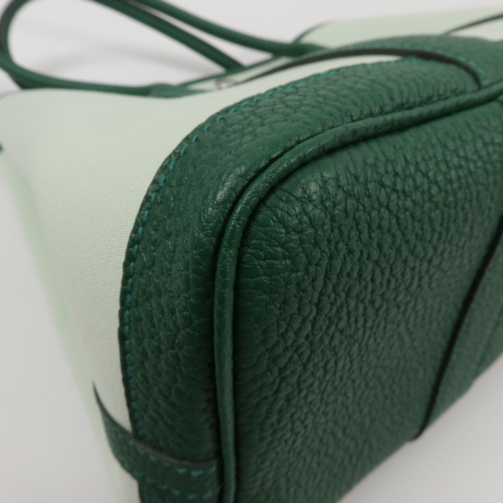 HERMES 帆布/Negonda皮革Garden Party TPM手挽袋Vert Peppermint/Moyen