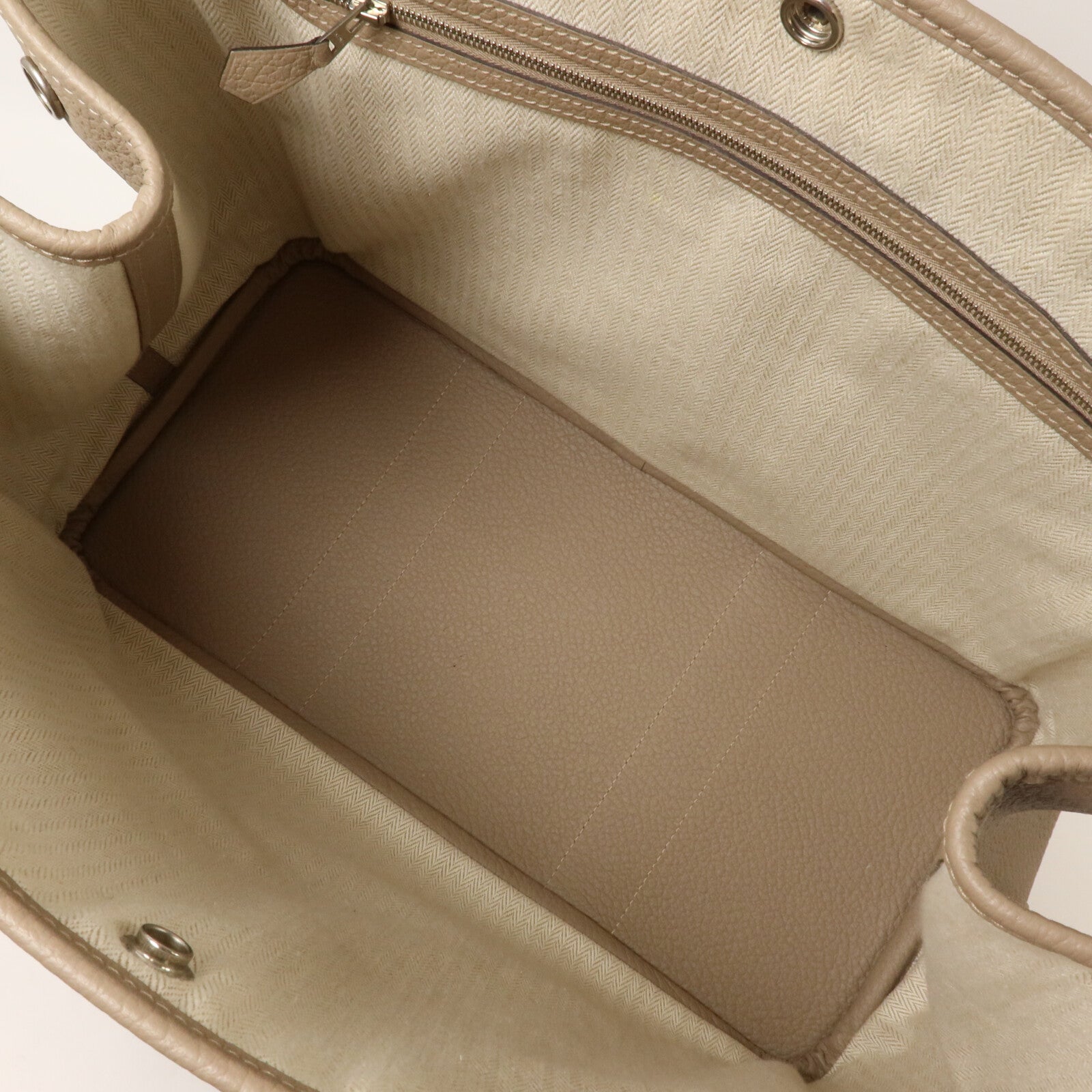 HERMES Country皮革Garden Party PM手挽袋Gris Tourterelle