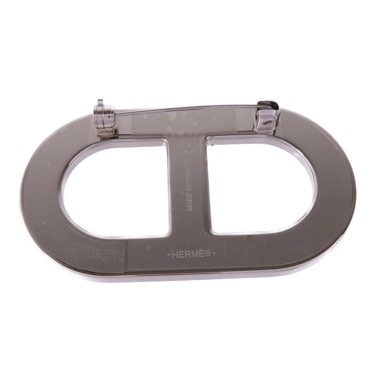 HERMES Epsom皮革/金屬Chaine d'Ancre Brooch胸針Gold