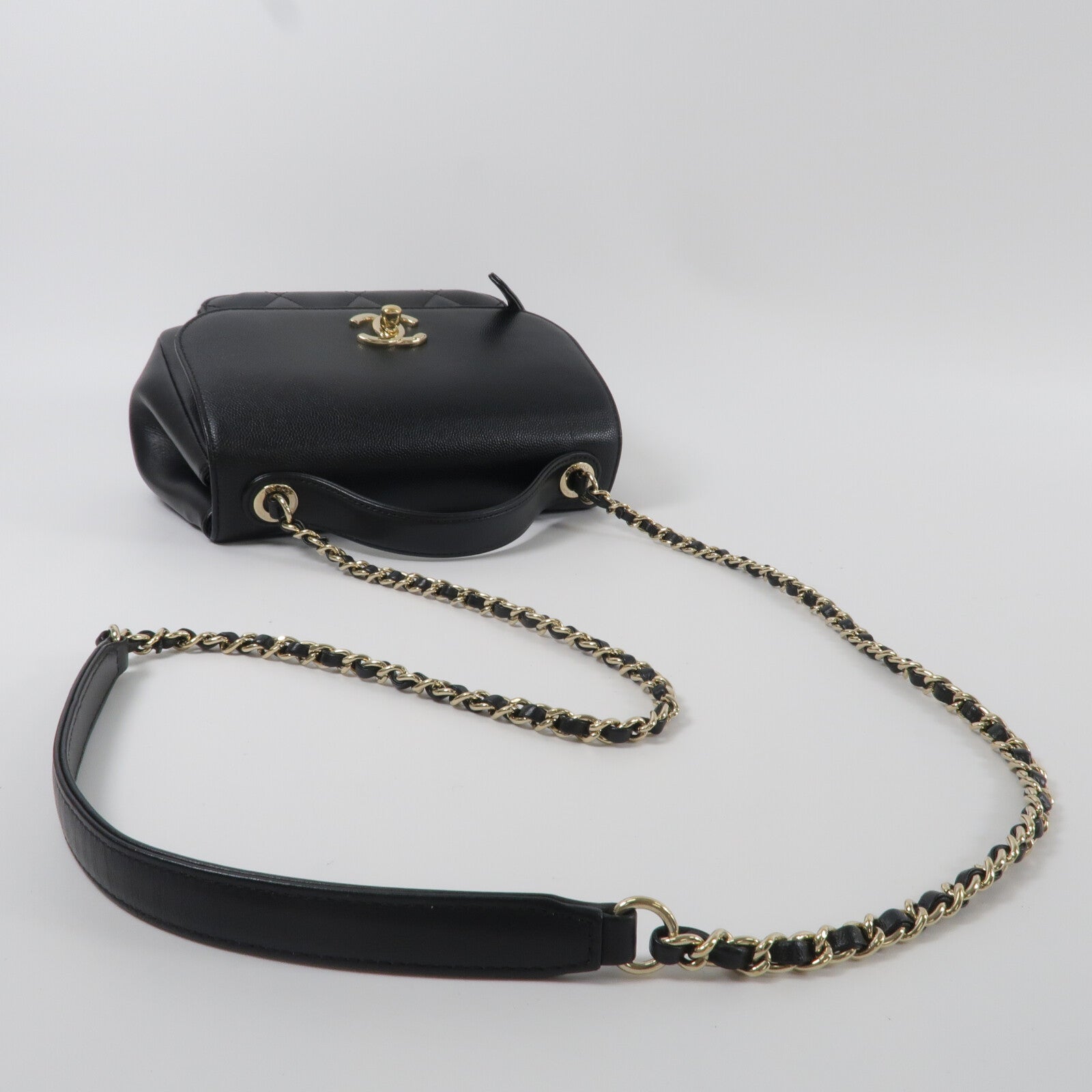 CHANEL 牛皮皮革Business Affinity Small鏈帶手挽肩背兩用袋