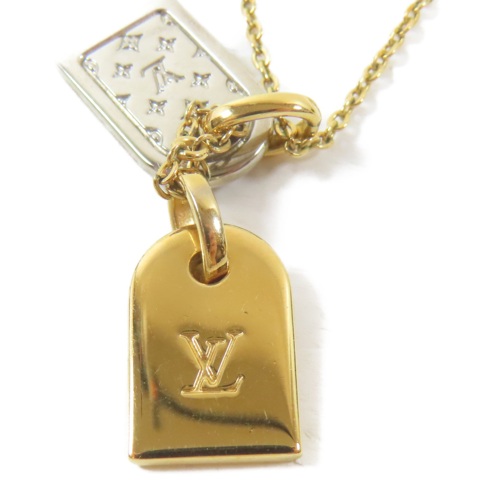 LOUIS VUITTON 金屬Nanogram Necklace項鍊#42cm