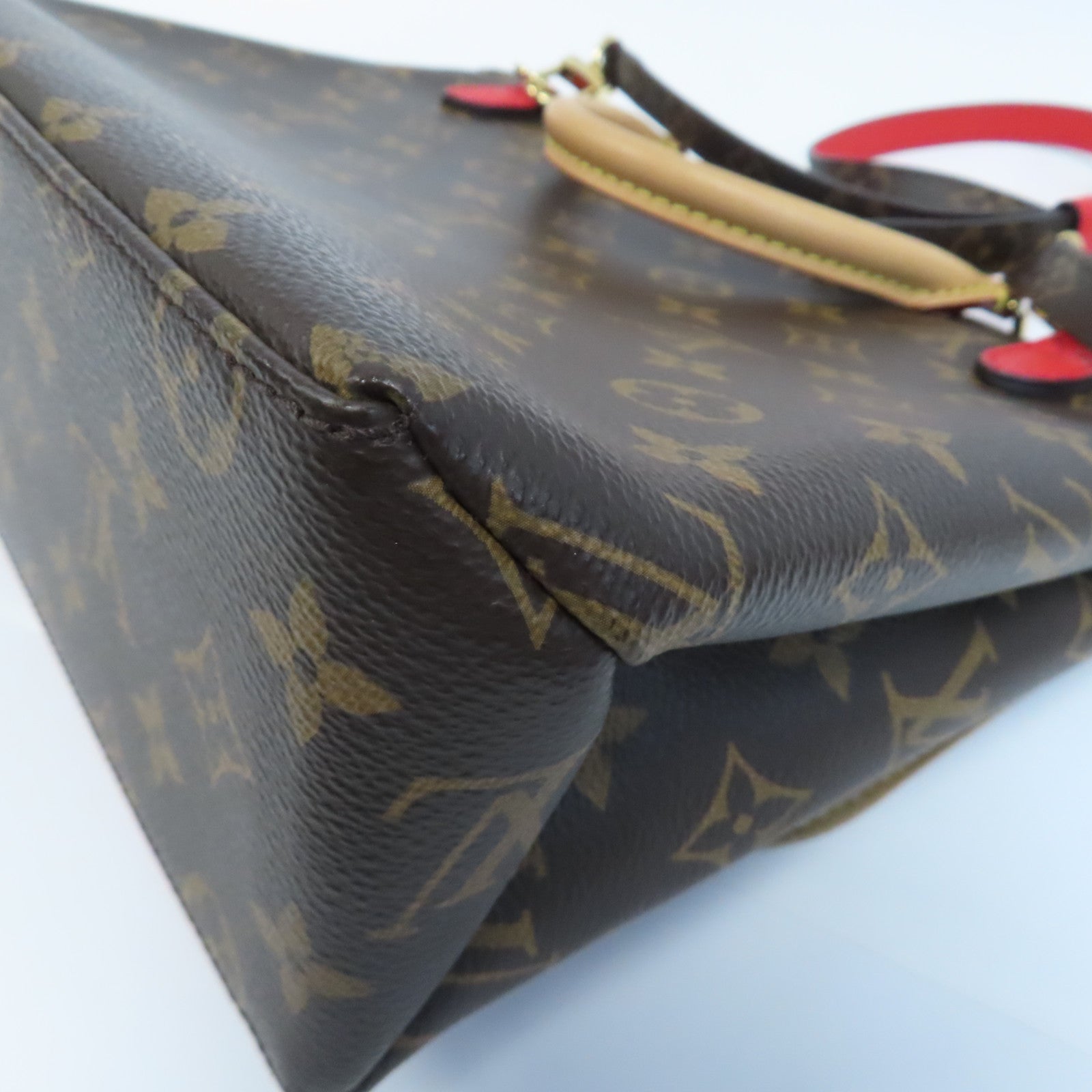 LOUIS VUITTON 【激減優惠】Monogram Marignan金扣手挽肩背兩用袋啡色/紅色