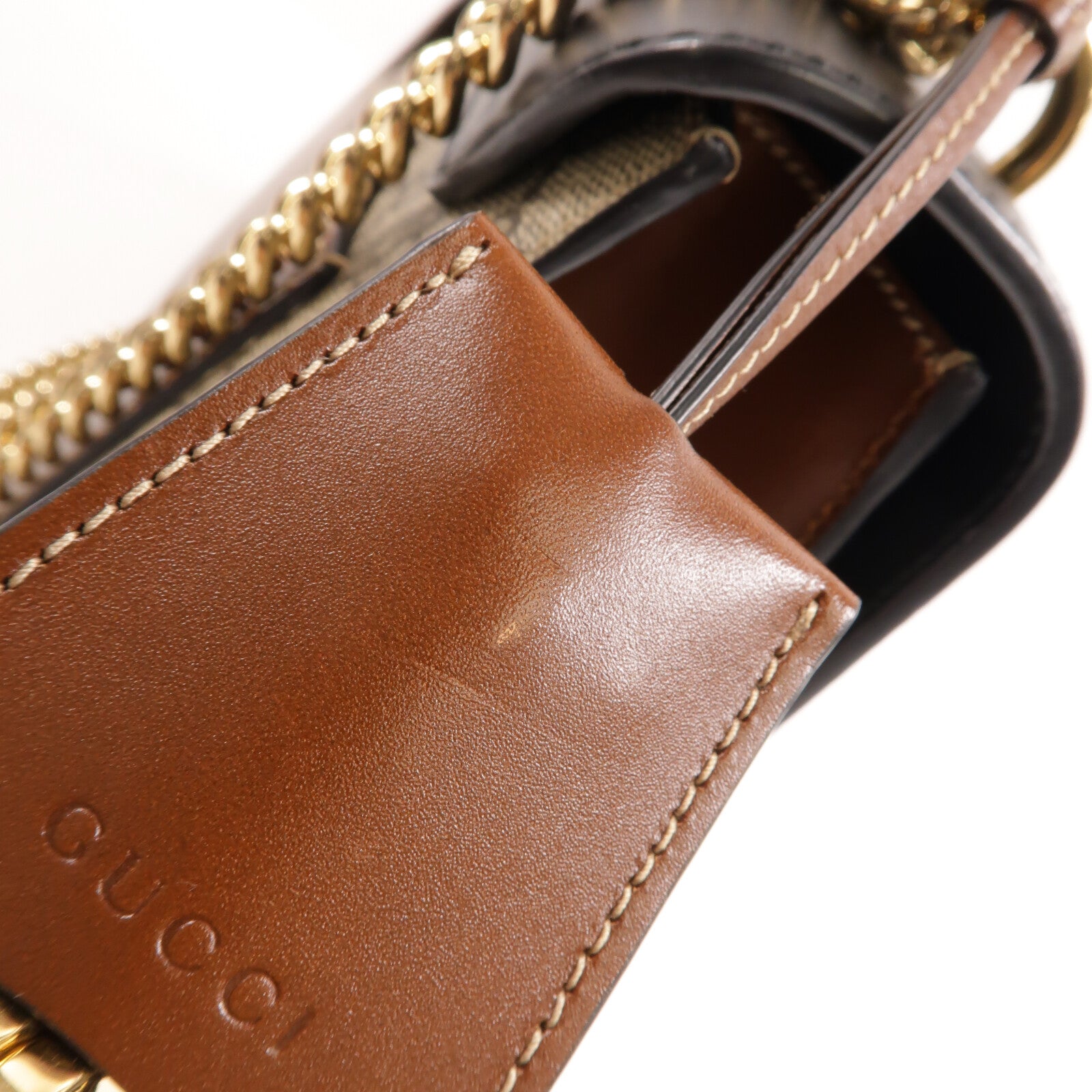 GUCCI 塗層帆布Padlock GG Medium肩背袋