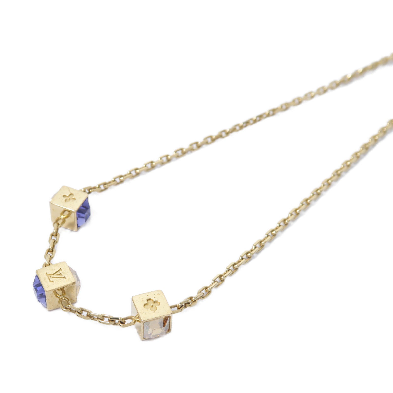 LOUIS VUITTON PVC/金屬LV Necklace項鍊金色/藍色