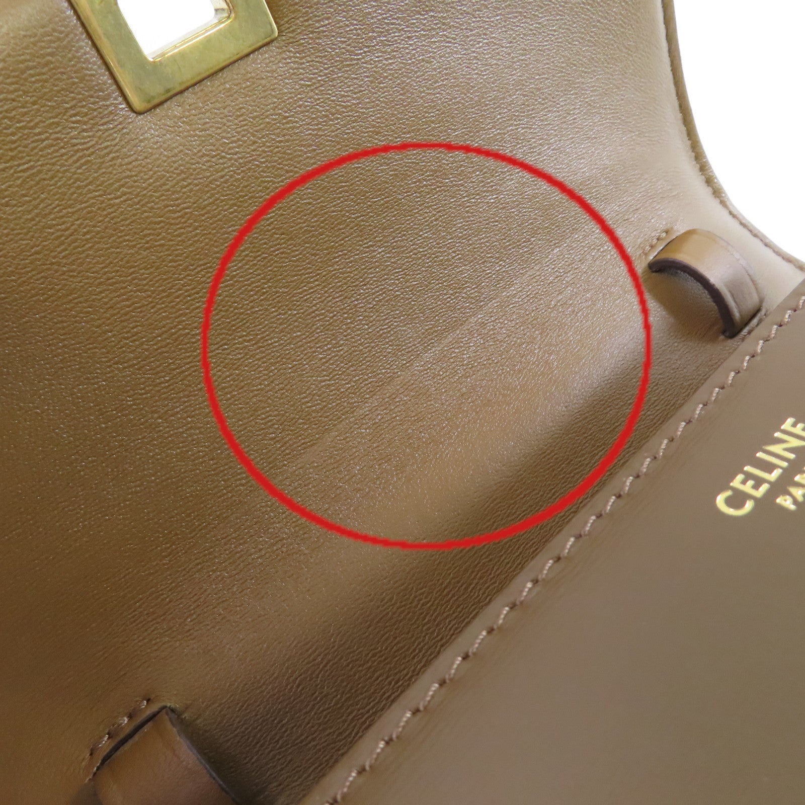 CELINE 牛皮皮革Classic Box Shoulder Bag金扣肩背袋啡色