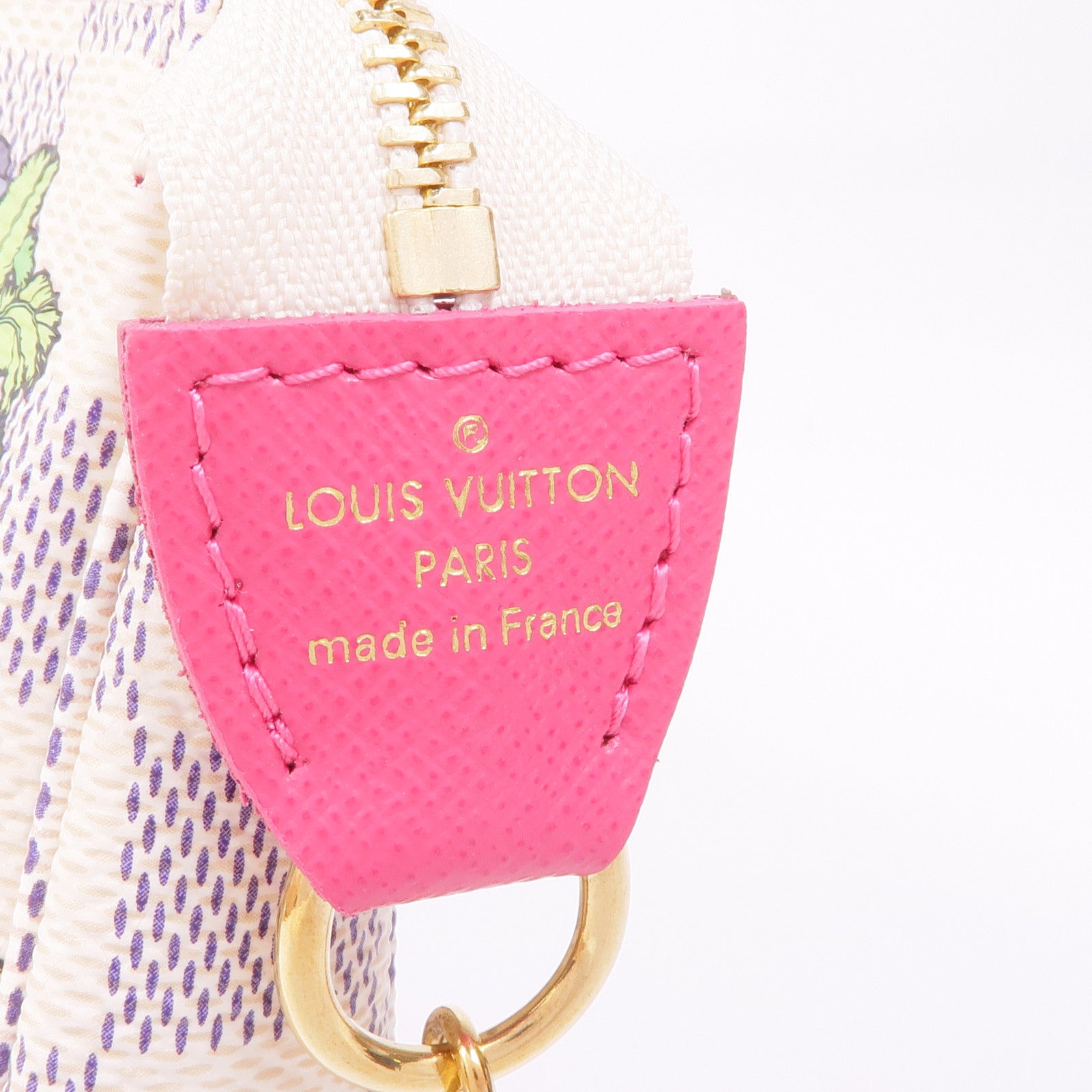 LOUIS VUITTON Damier Azur Mini Pochette金扣鏈帶手挽袋