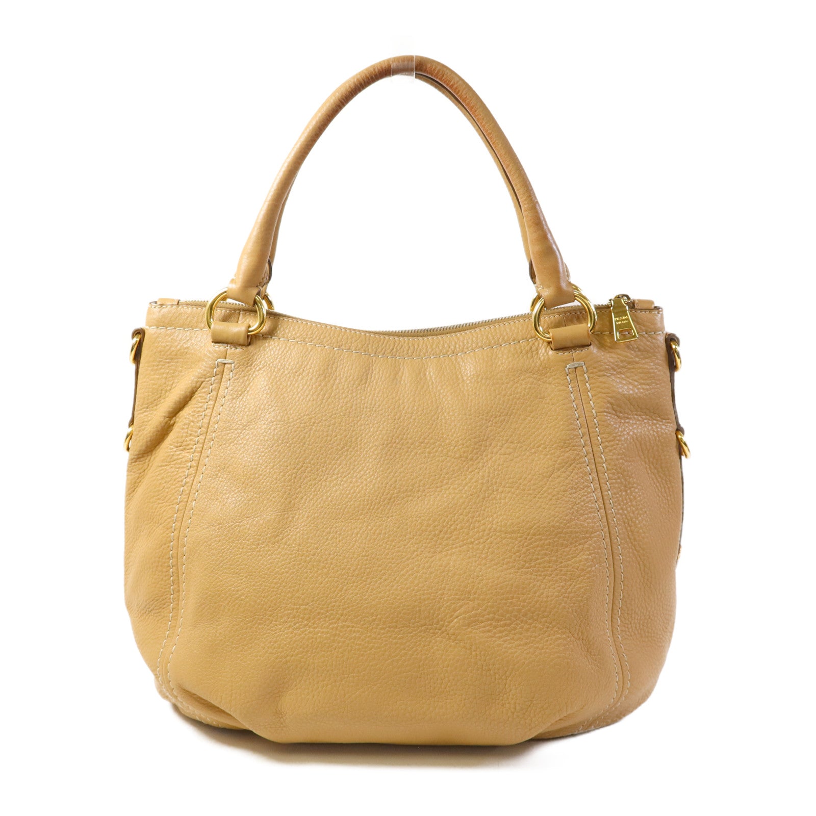 PRADA 【激減優惠】牛皮皮革2 Way Shoulder Bag金扣手挽肩背兩用袋