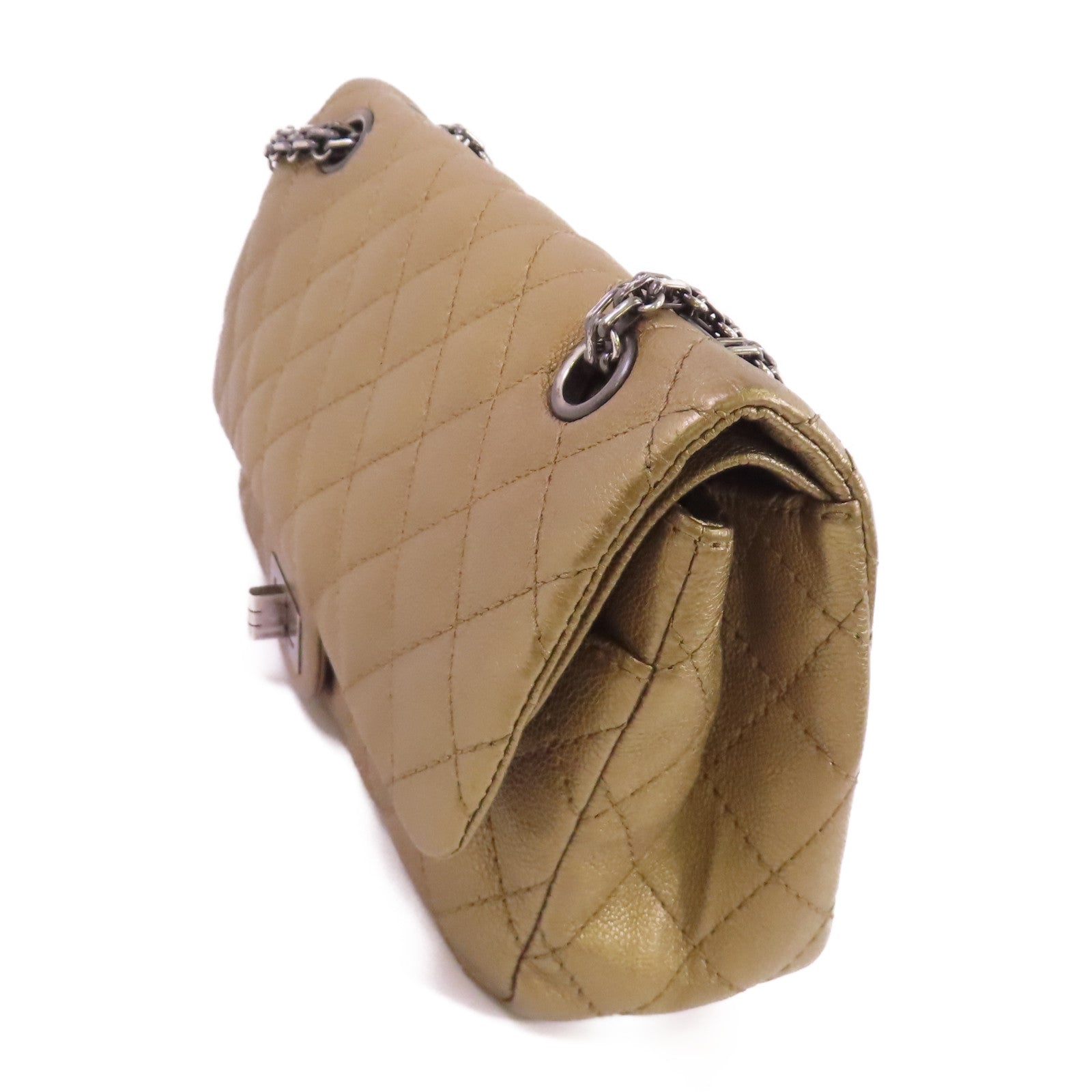 CHANEL 牛皮皮革2.55 Small銀扣鏈帶肩背袋