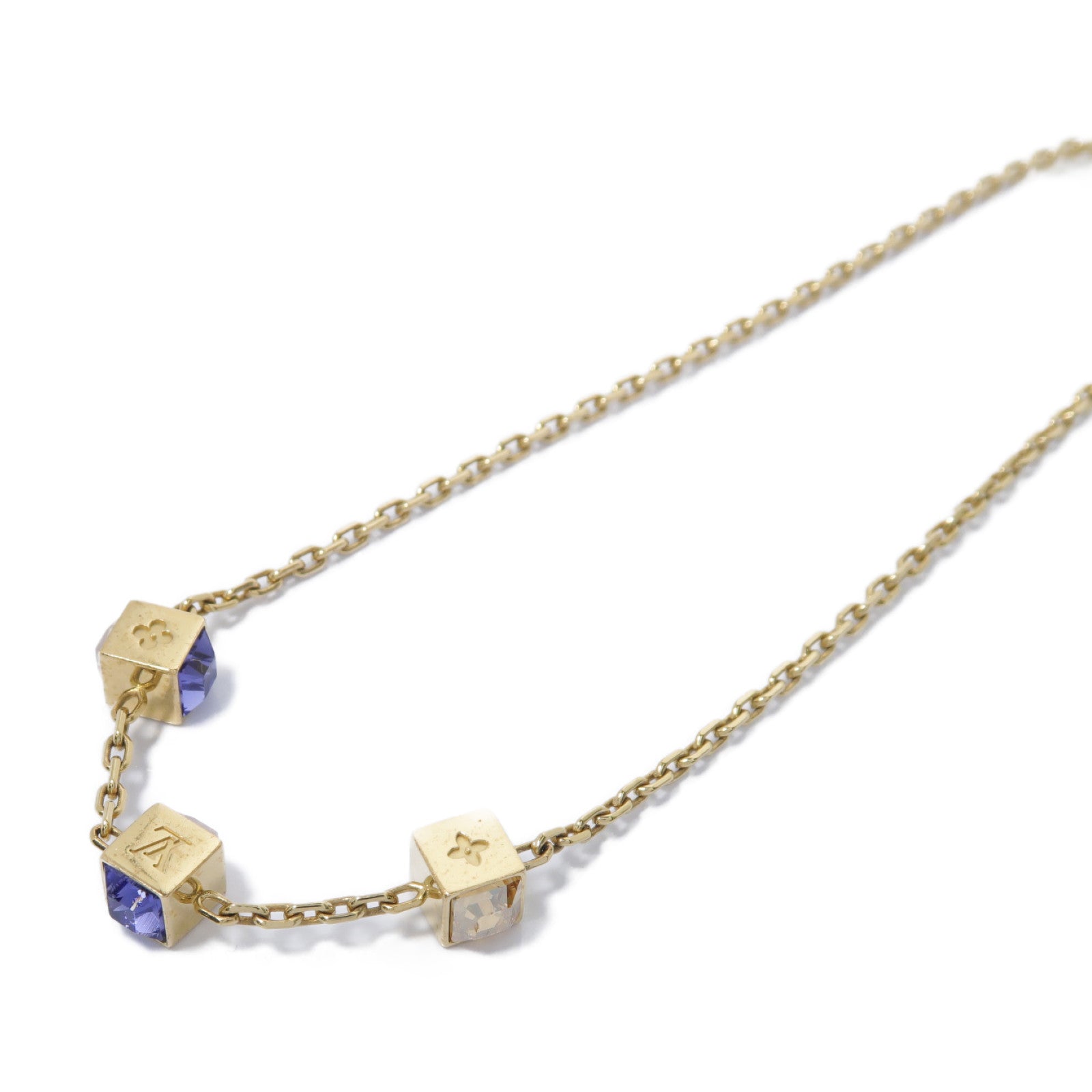 LOUIS VUITTON PVC/金屬LV Necklace項鍊金色/藍色
