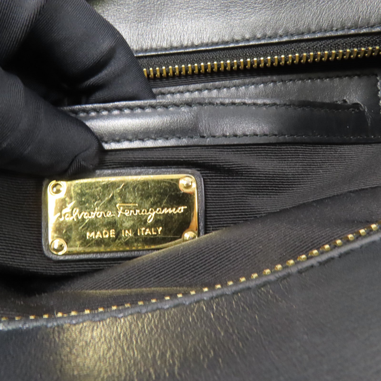 Salvatore Ferragamo 帆布2 Way Bag金扣手挽肩背兩用袋