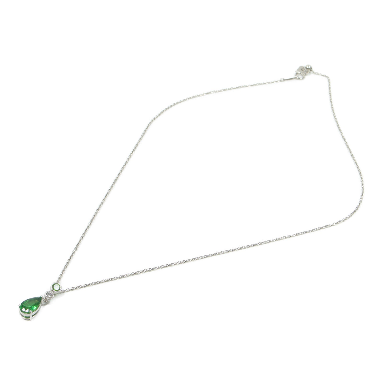 JEWELRY PT900/850鉑金Garnet Diamond Necklace石榴石/鑽石項鍊