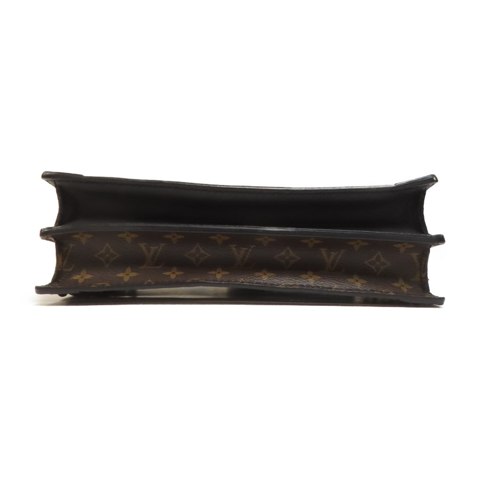 LOUIS VUITTON Monogram Reverse Trunk Clutch金扣肩背袋啡色/黑色