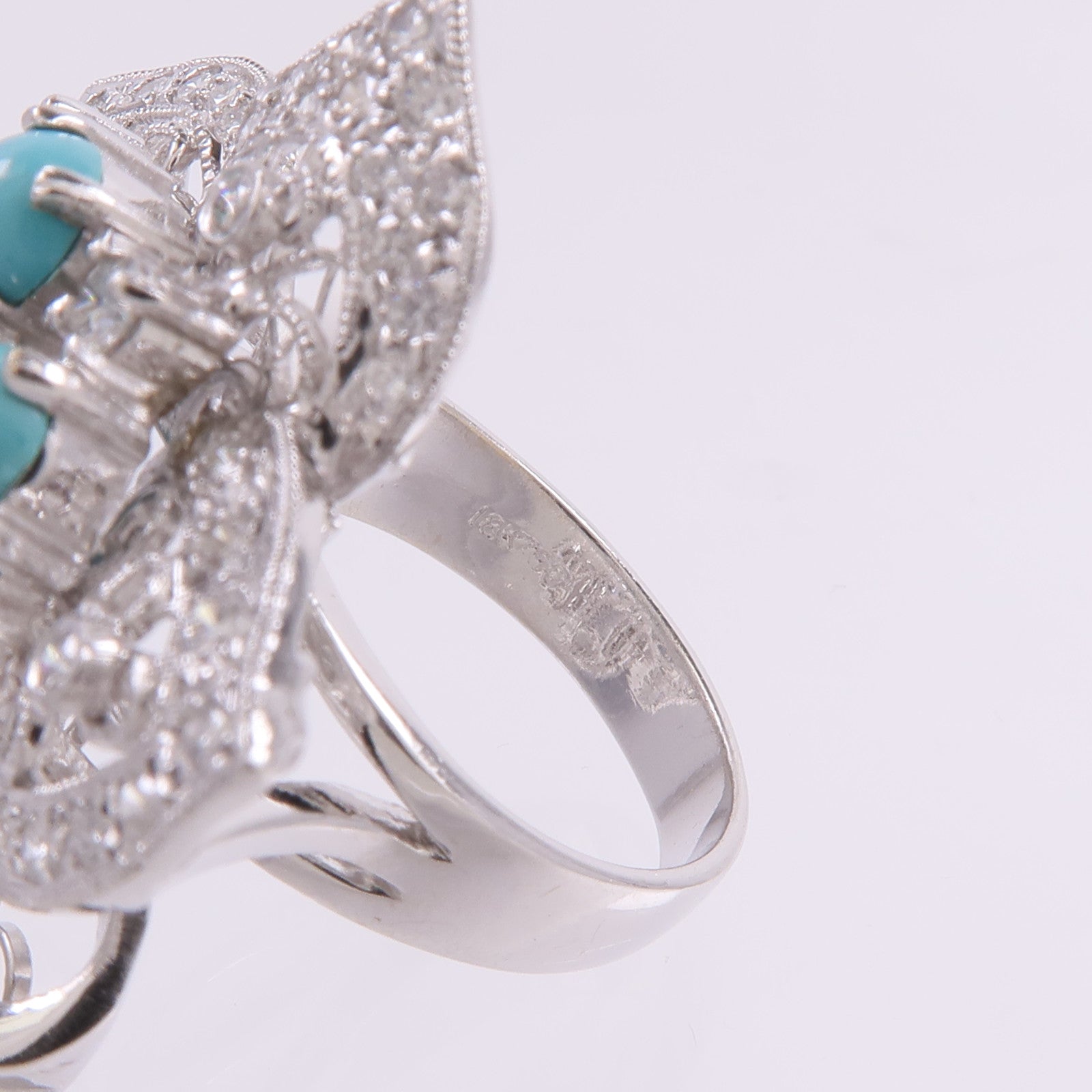 JEWELRY 18K白金Turquoise Diamond Ring綠松石/鑽石戒指