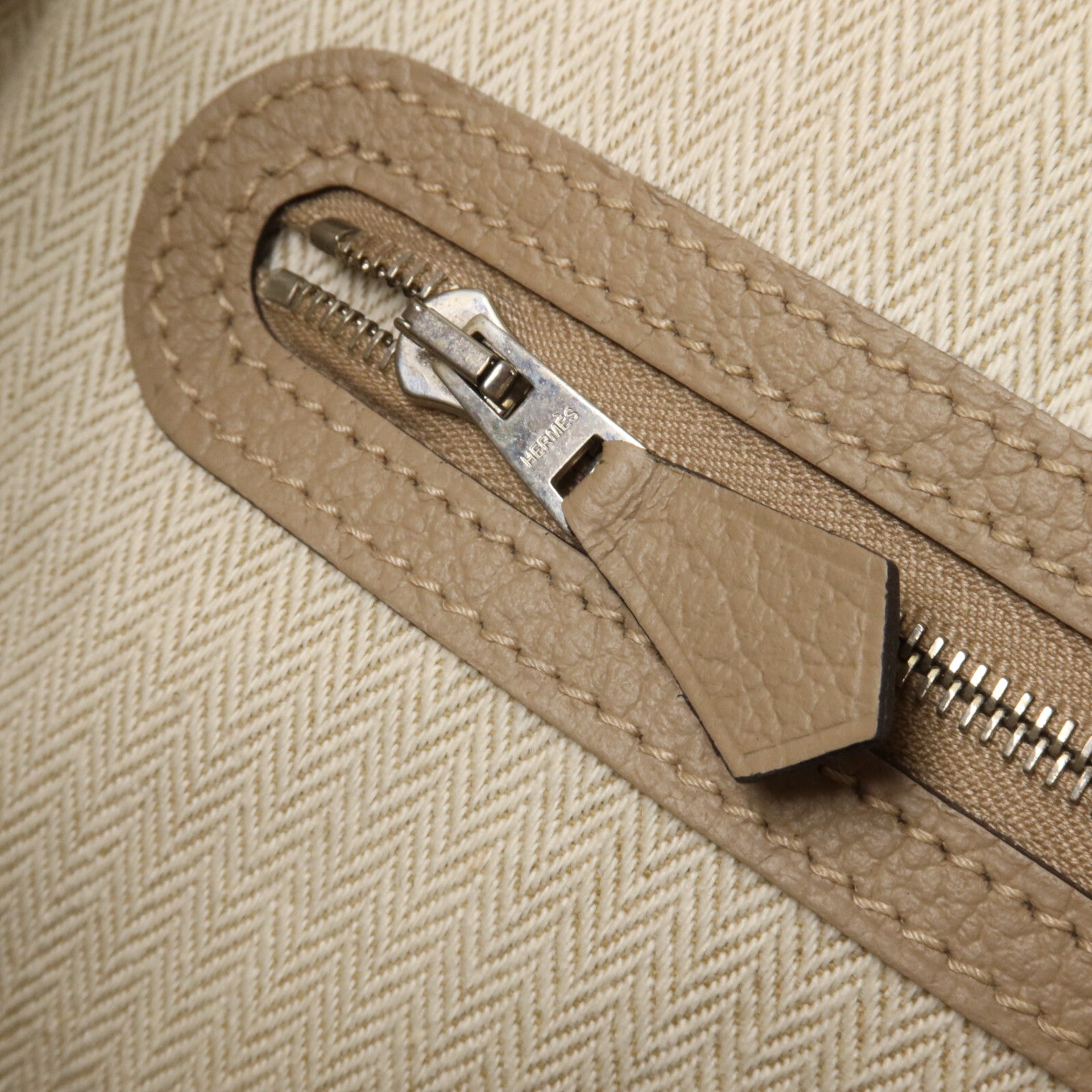 HERMES Country皮革Garden Party PM手挽袋Gris Tourterelle