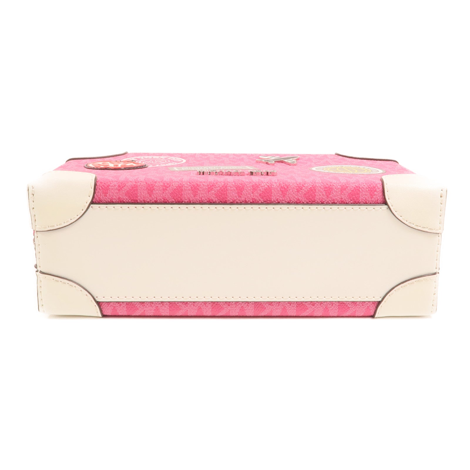 Michael Kors 塗層帆布Jeanie Small Embellished Signature銀扣肩背袋