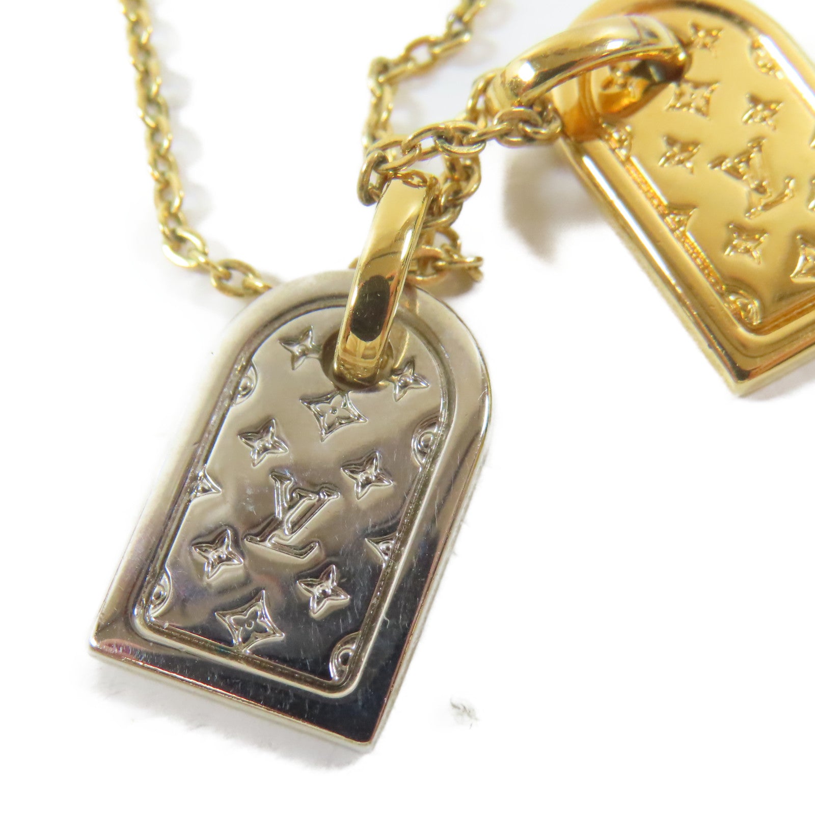 LOUIS VUITTON 金屬Nanogram Necklace項鍊#42cm