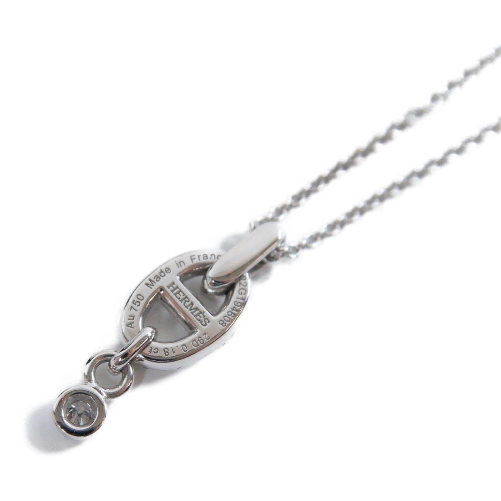 HERMES 【激減優惠】18K白金Farandole Pendant 0.18ct鑽石項鍊