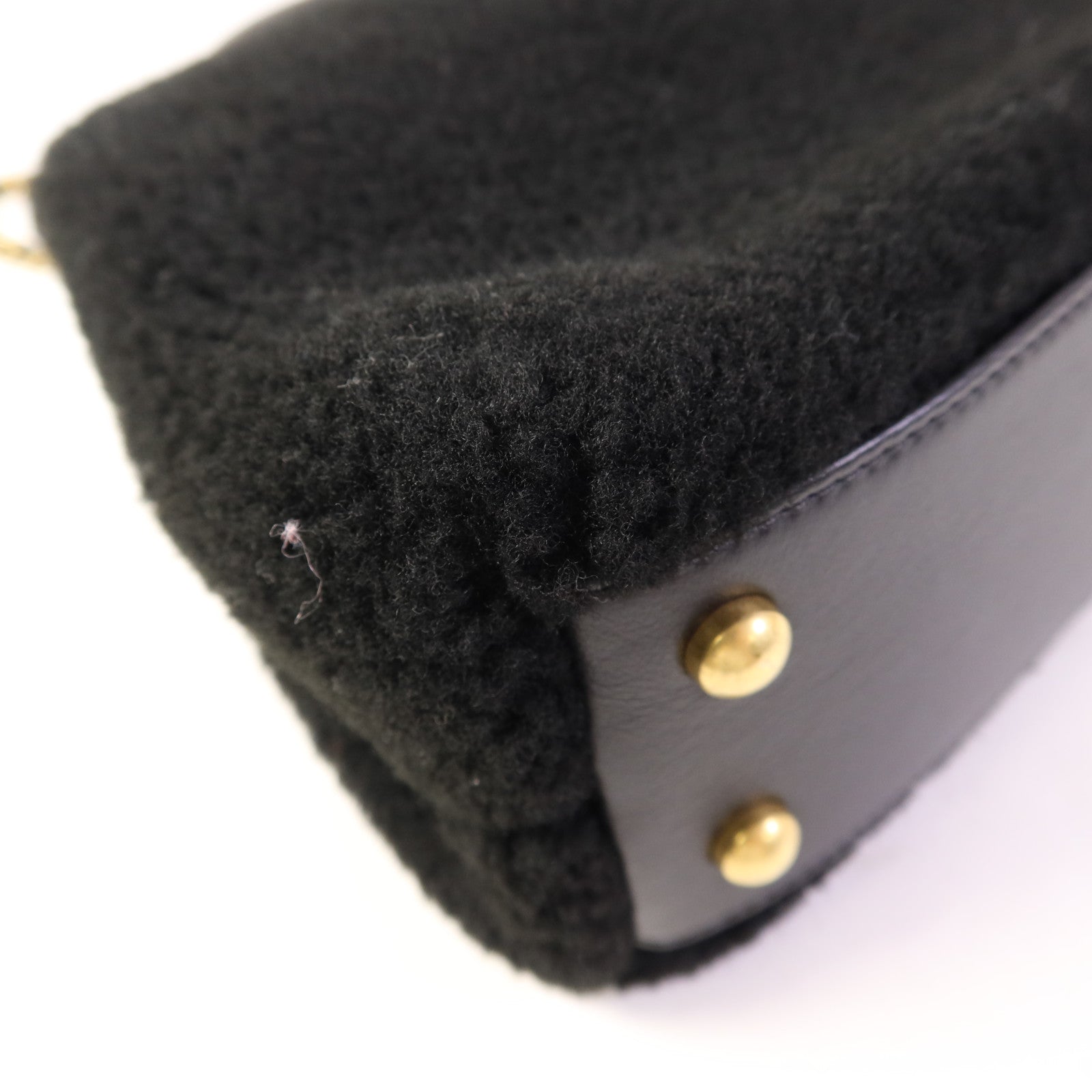 CHANEL Shearling Coco Handle金扣手挽肩背兩用袋