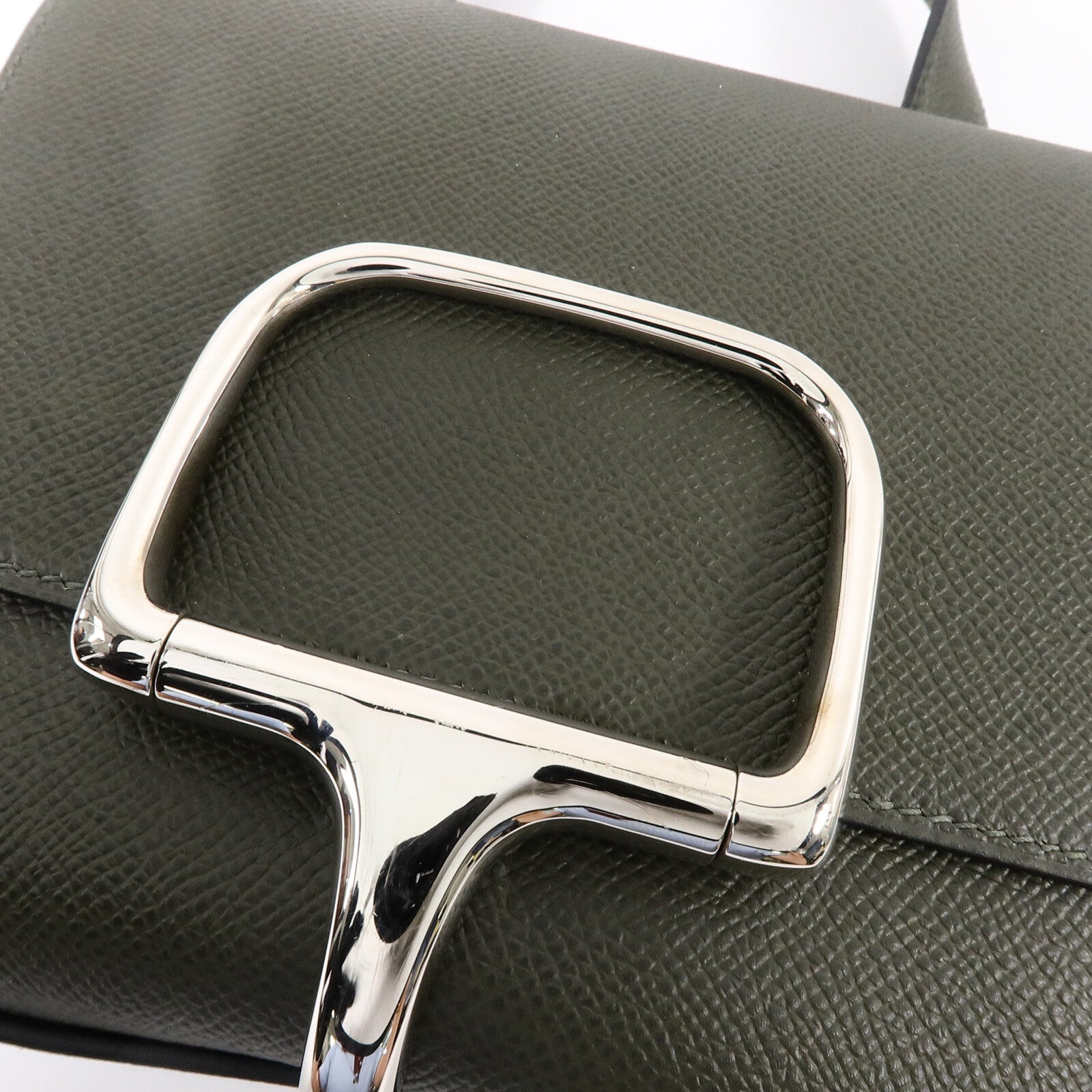HERMES Epsom皮革Della Cavalleria Mini肩背袋Vert de Gris