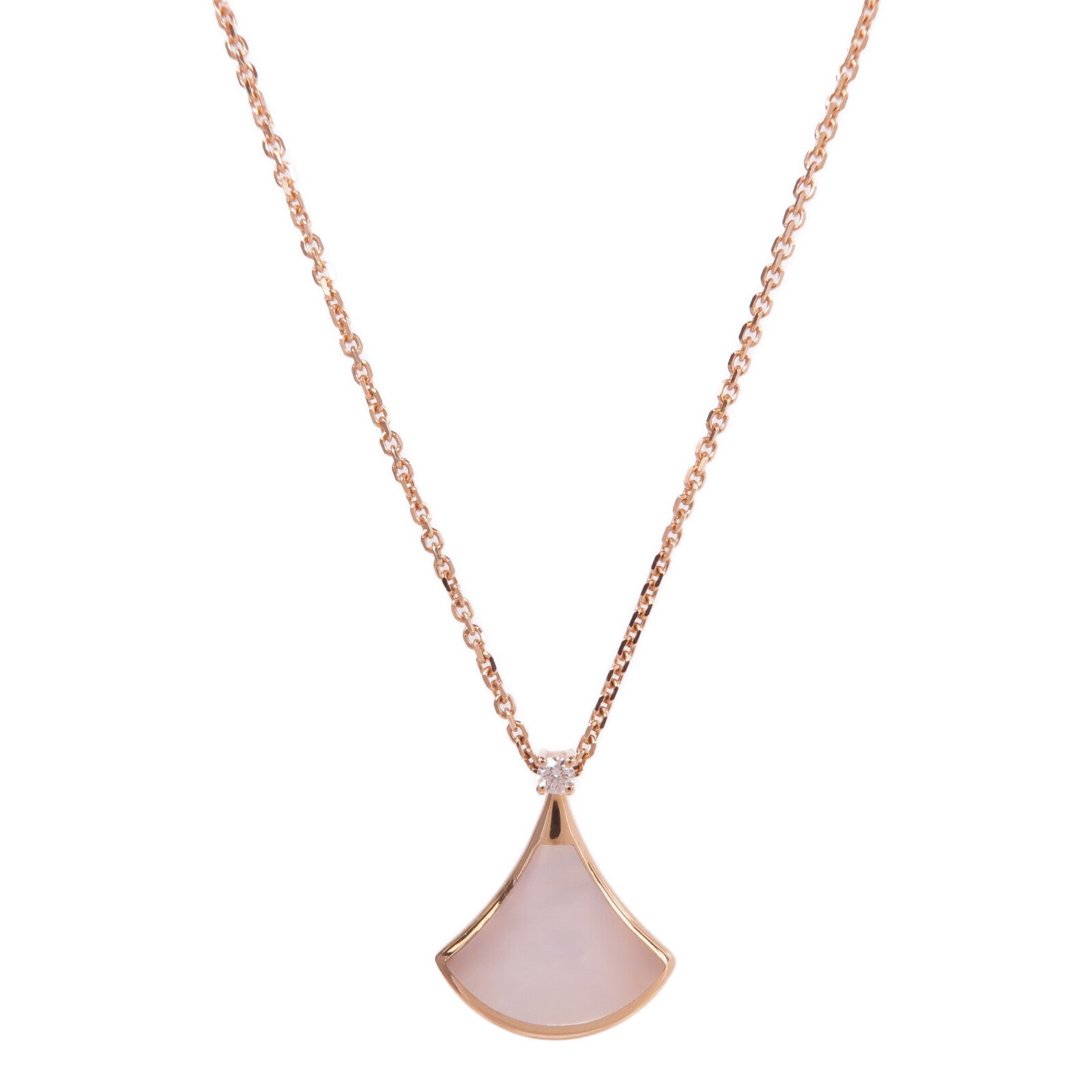 BVLGARI 18K玫瑰金Divas' Dream Necklace鑽石/珍珠母貝項鍊