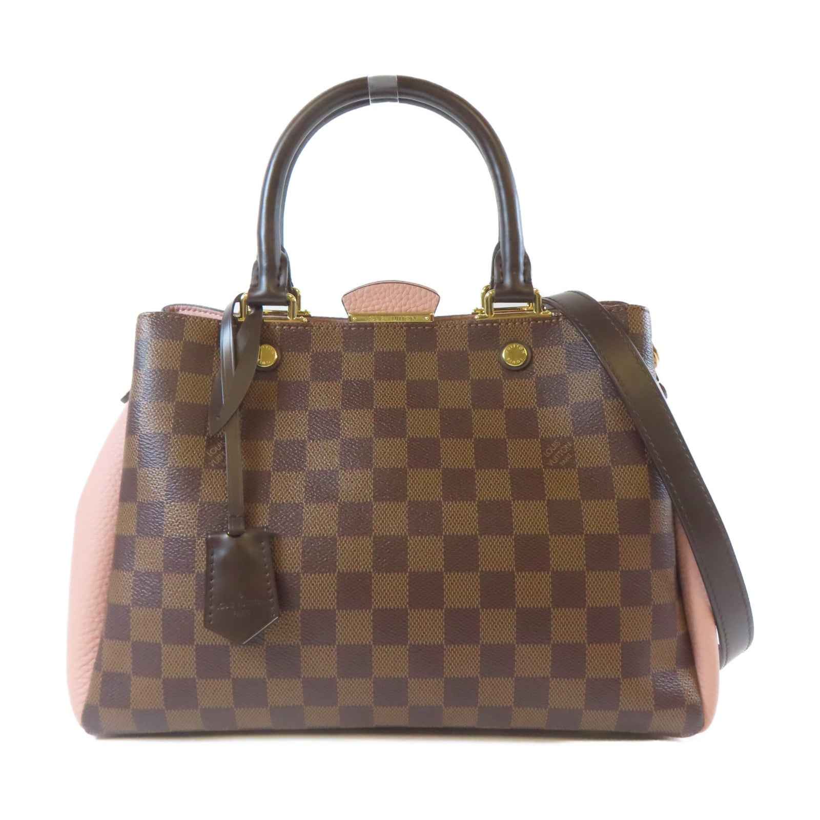 LOUIS VUITTON Damier Brittany金扣手挽肩背兩用袋啡色
