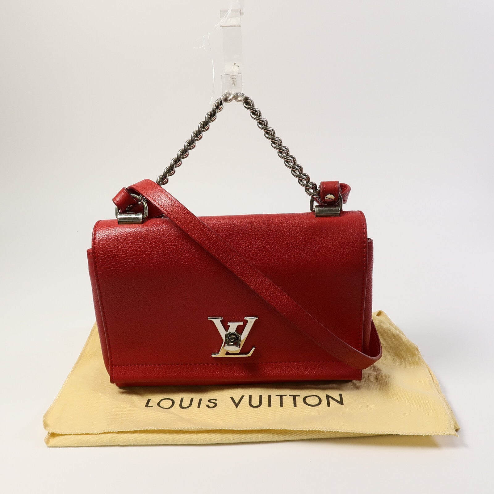 LOUIS VUITTON 牛皮皮革Lockme II BB鏈帶手挽肩背兩用袋