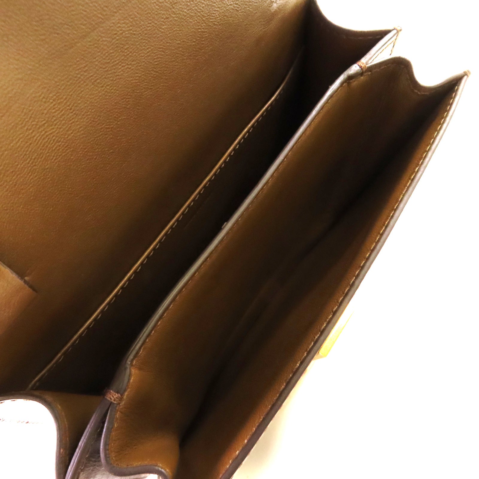 CELINE 牛皮皮革Classic Box Shoulder Bag金扣肩背袋啡色