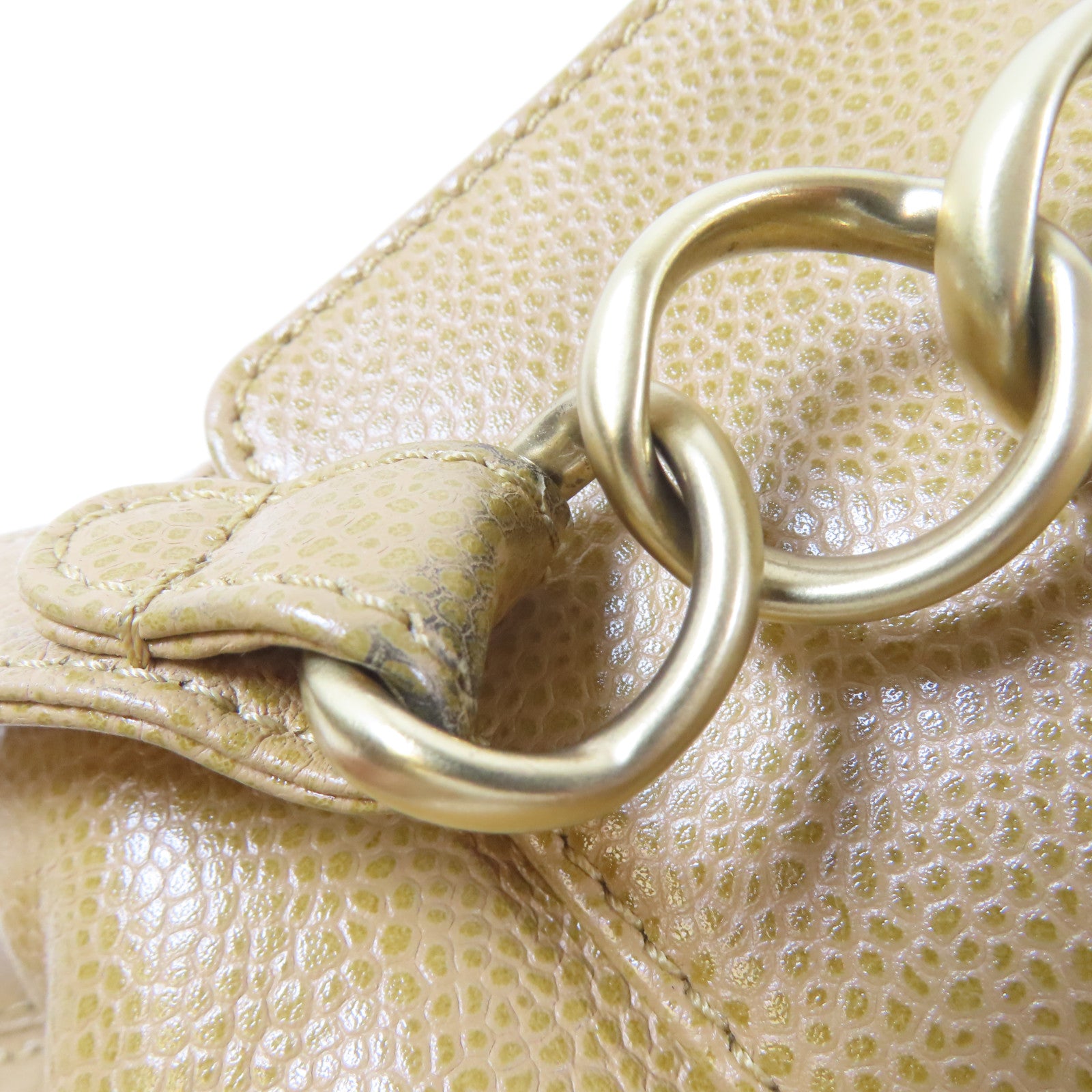 CHANEL Caviar皮革Shoulder Bag金扣肩背袋啡色