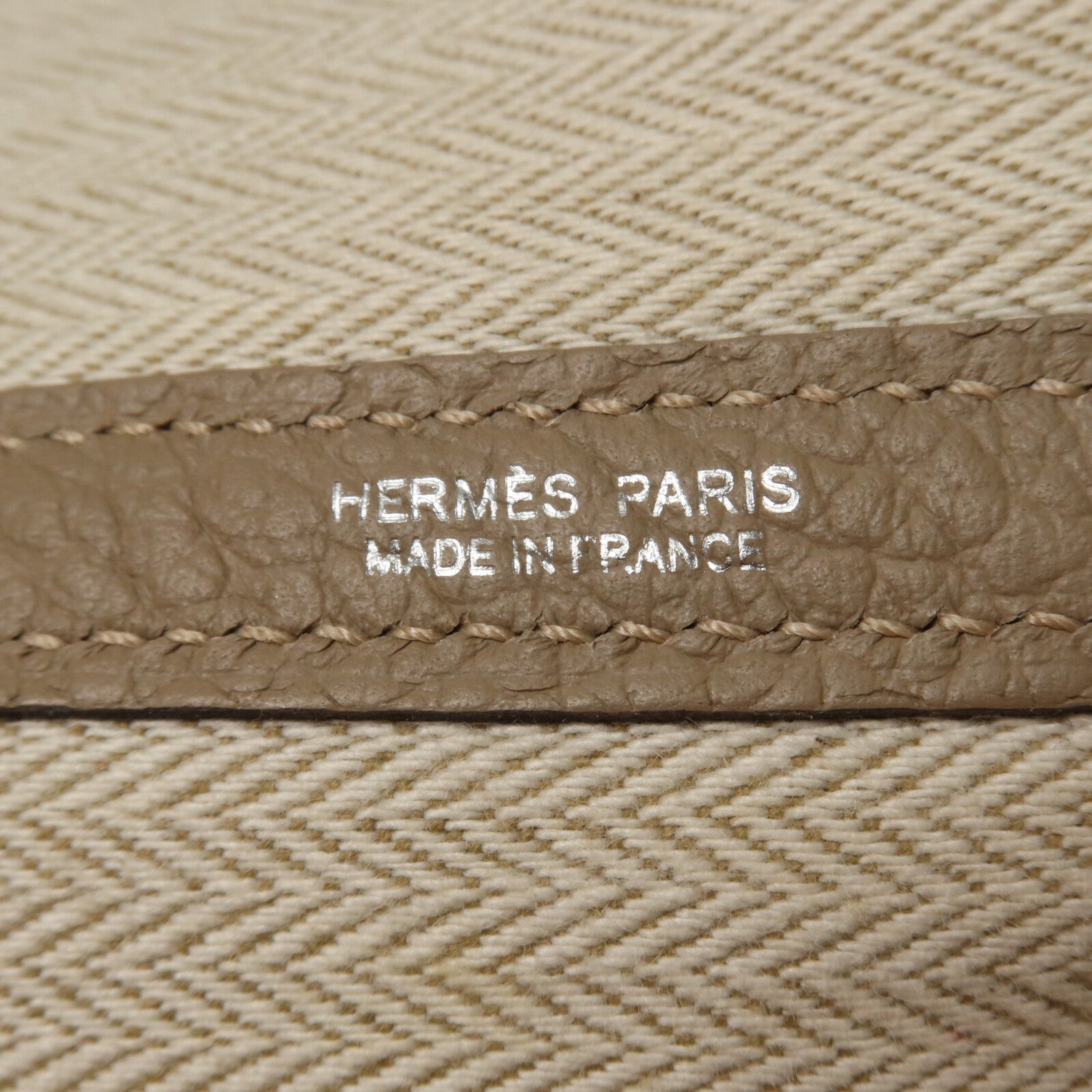 HERMES Country皮革Garden Party PM手挽袋Gris Tourterelle