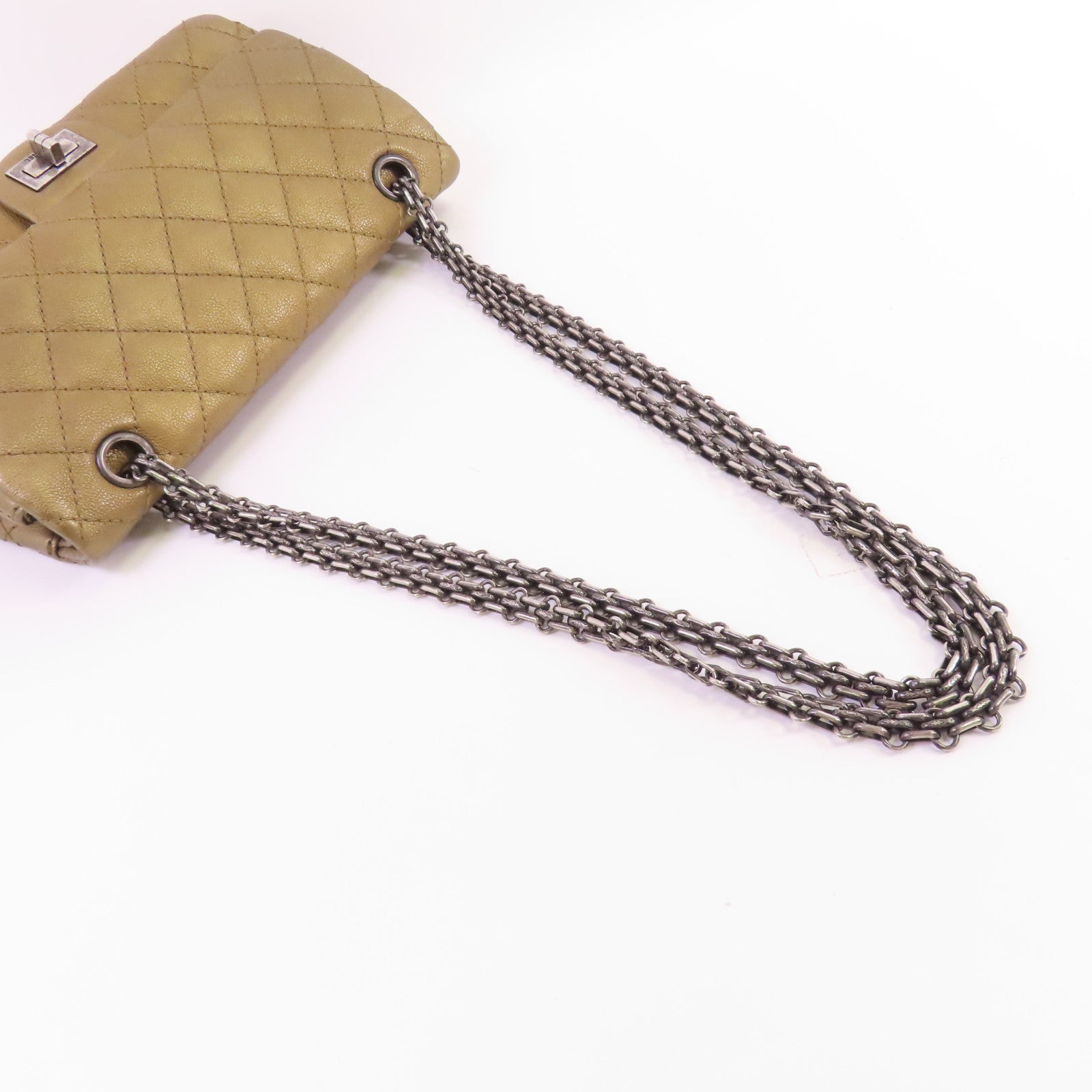 CHANEL 牛皮皮革2.55 Small銀扣鏈帶肩背袋