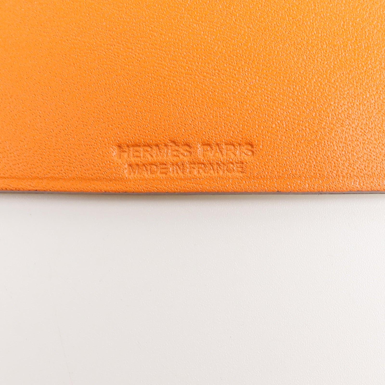 HERMES Chevre/Swift皮革Samarkand掛飾Jaune Poussin/Orange