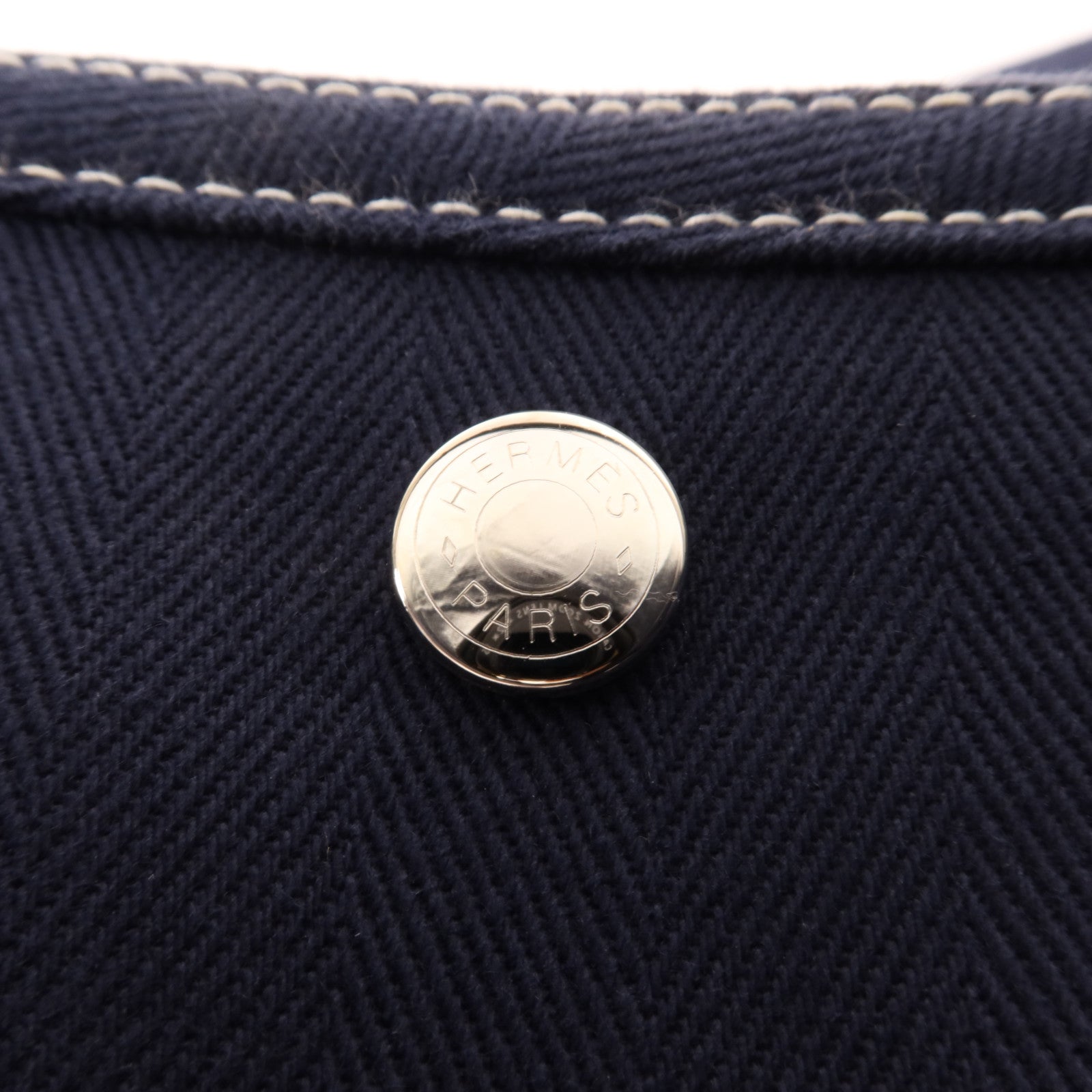 HERMES 帆布Valparaiso MM銀扣手挽袋