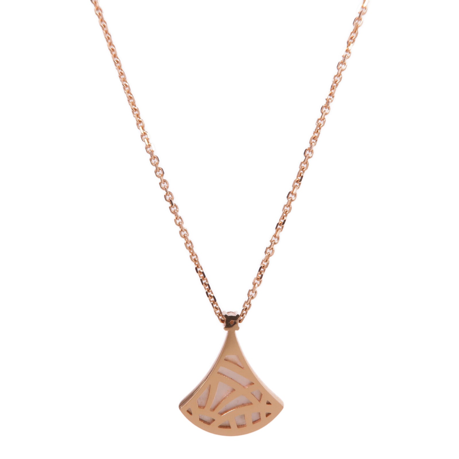 BVLGARI 18K玫瑰金Divas' Dream Necklace鑽石/珍珠母貝項鍊