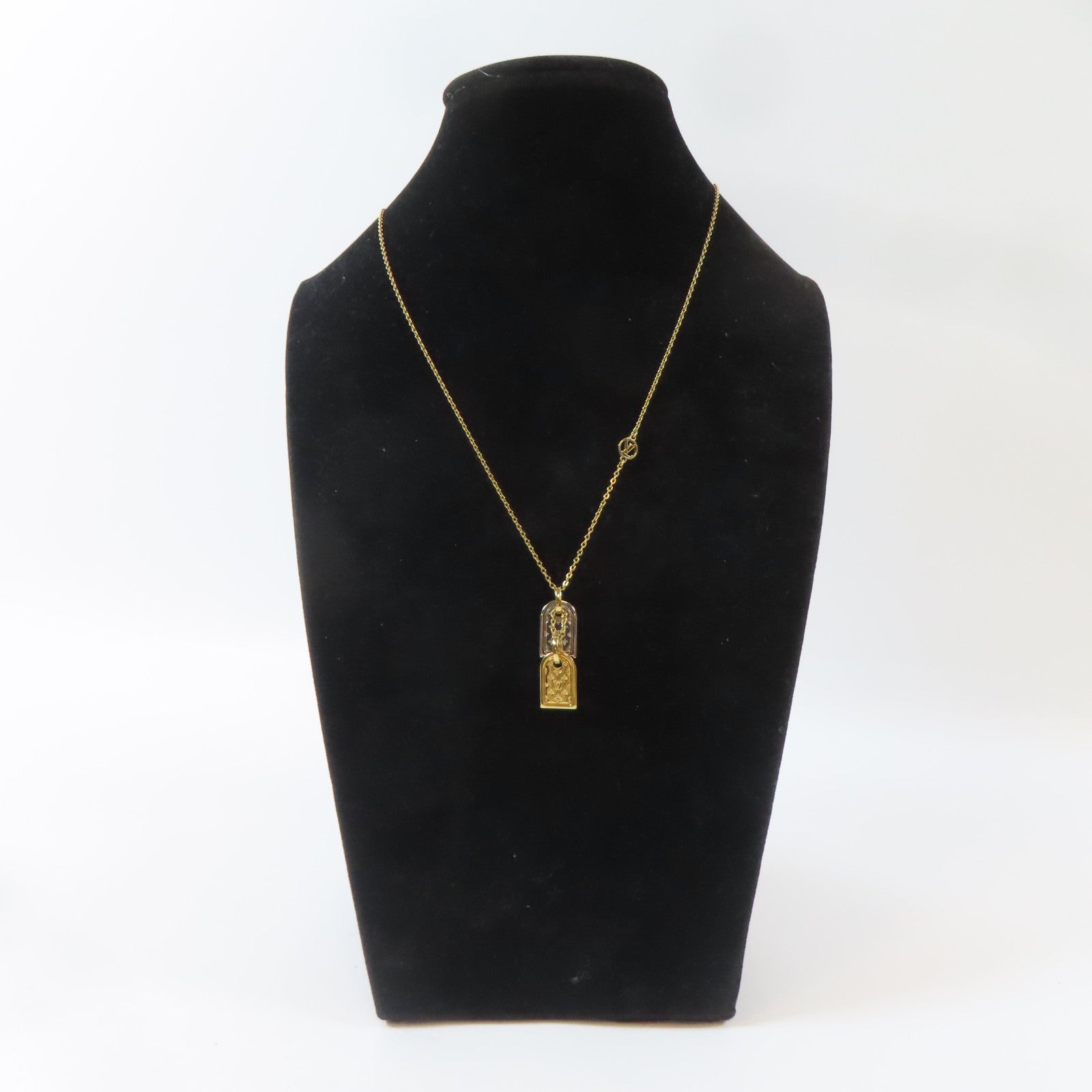 LOUIS VUITTON 金屬Nanogram Necklace項鍊#42cm