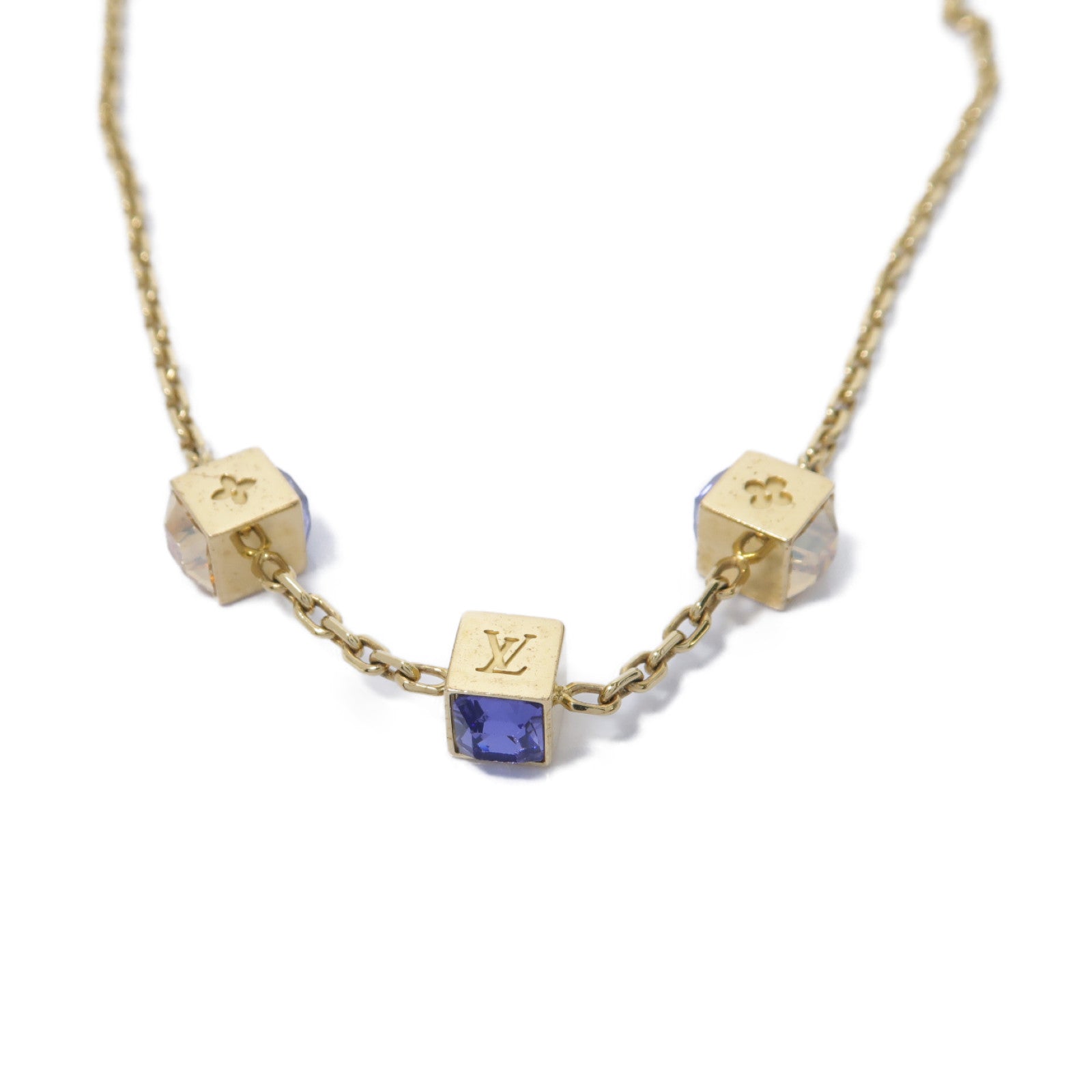 LOUIS VUITTON PVC/金屬LV Necklace項鍊金色/藍色