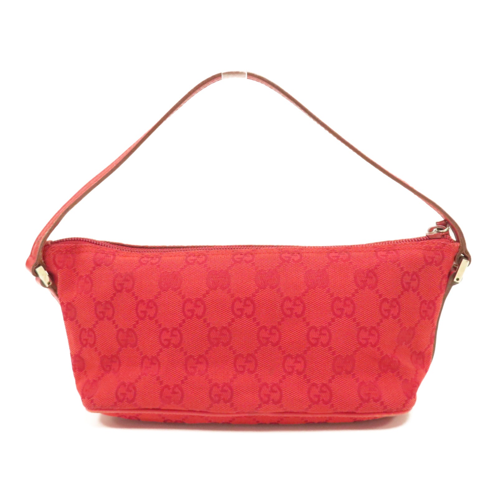 GUCCI 【激減優惠】帆布Hand Bag銀扣手挽袋紅色