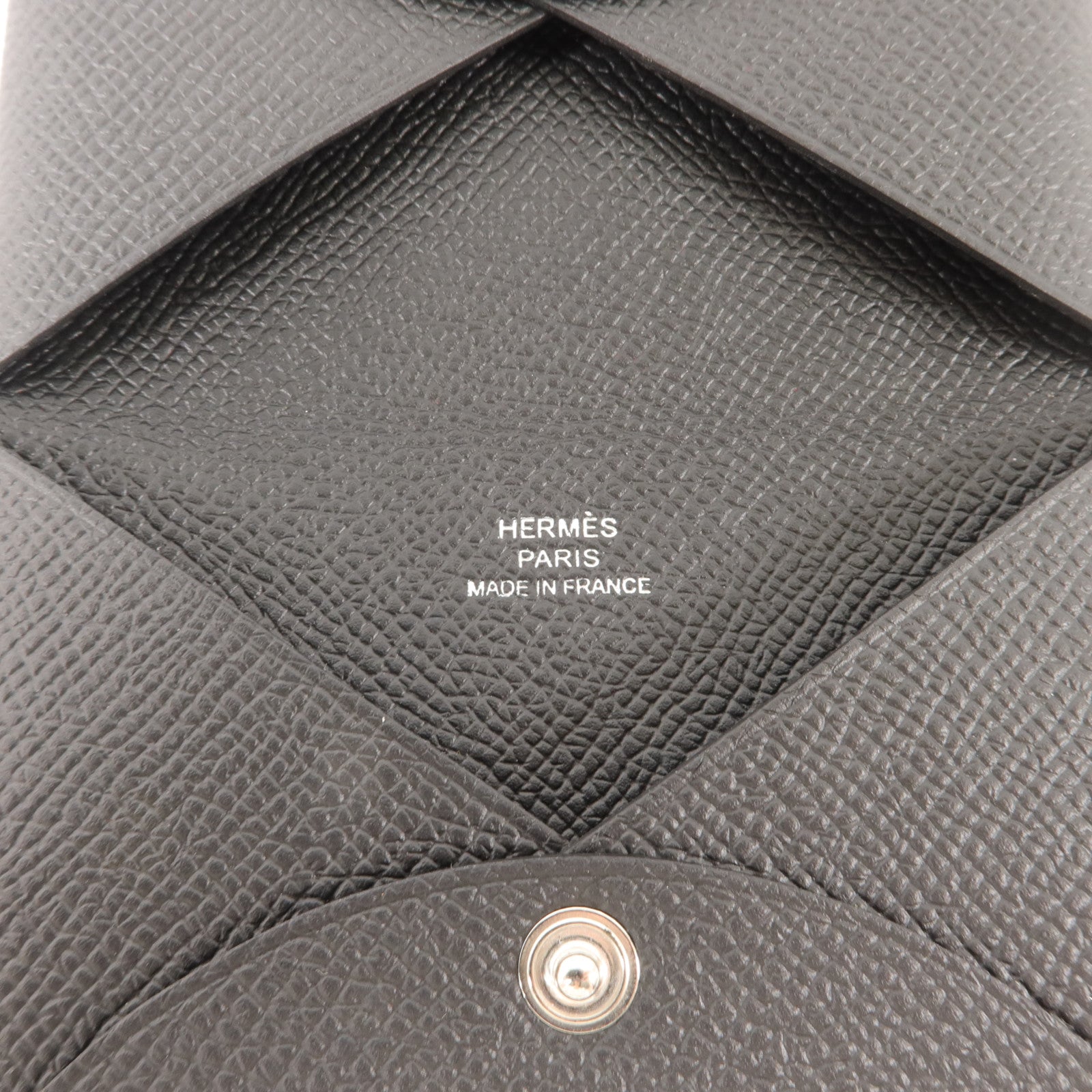 HERMES Epsom皮革Calvi Card Case卡片套Noir