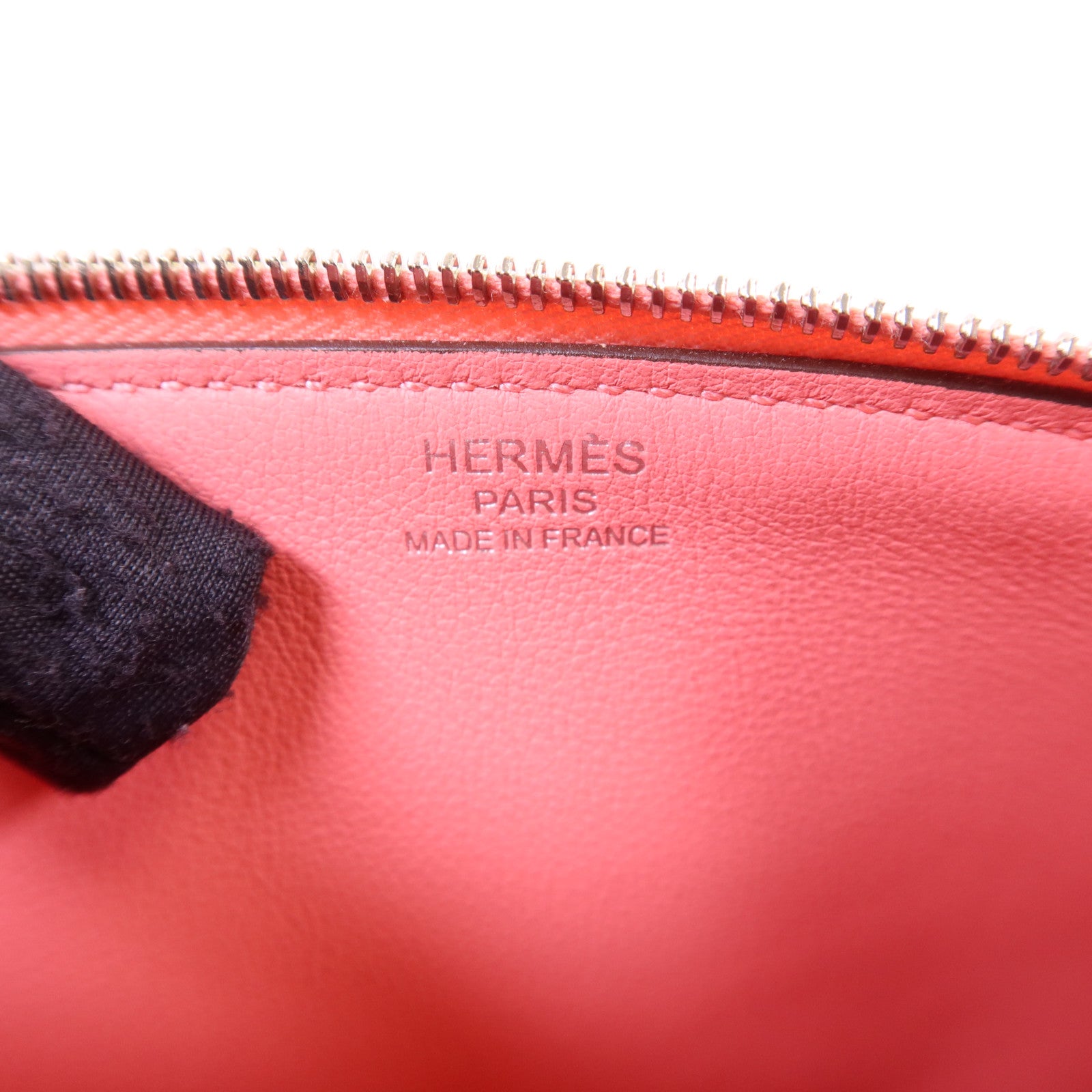 HERMES Evercolor皮革Zipengo Pouch銀扣小袋Rose Azalee
