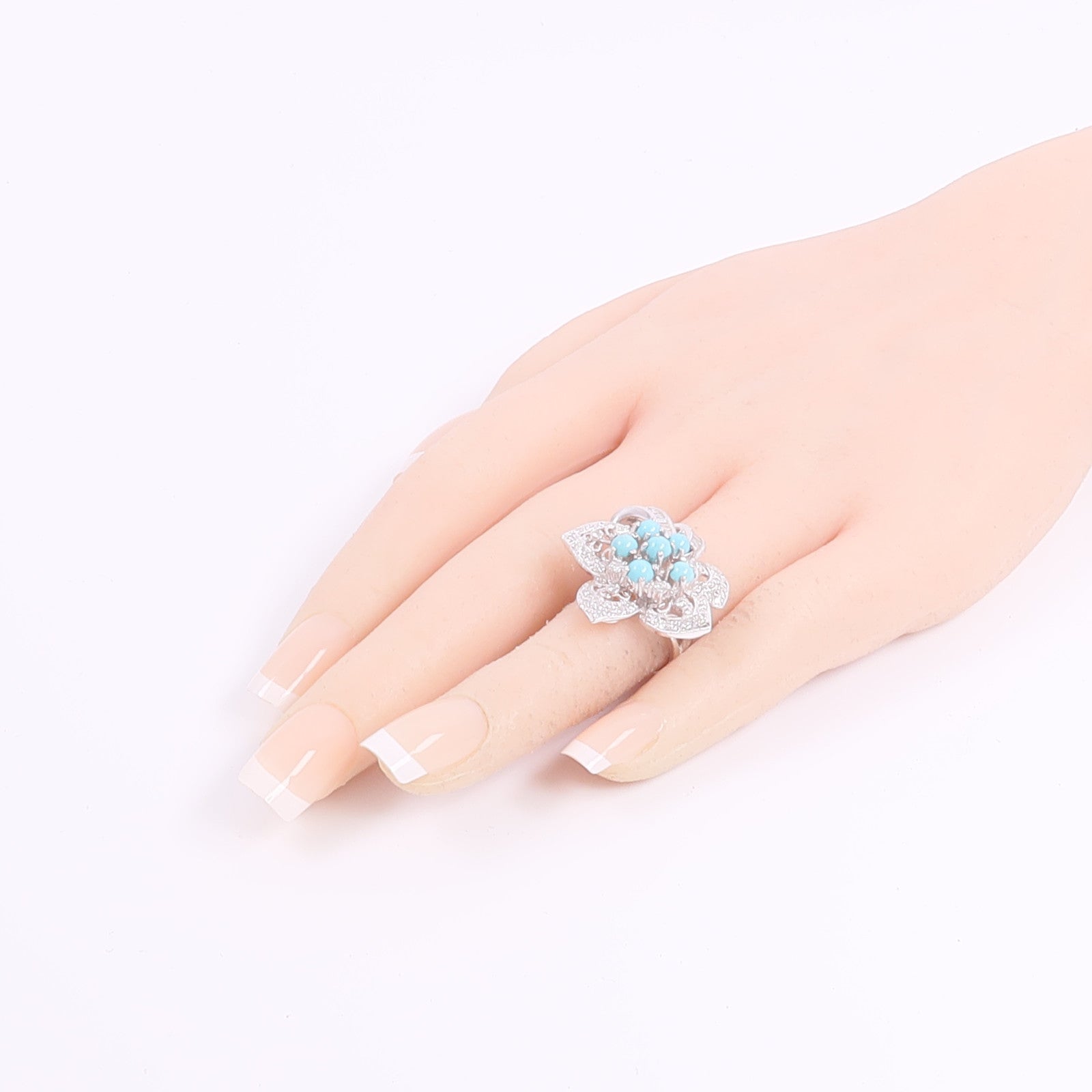 JEWELRY 18K白金Turquoise Diamond Ring綠松石/鑽石戒指