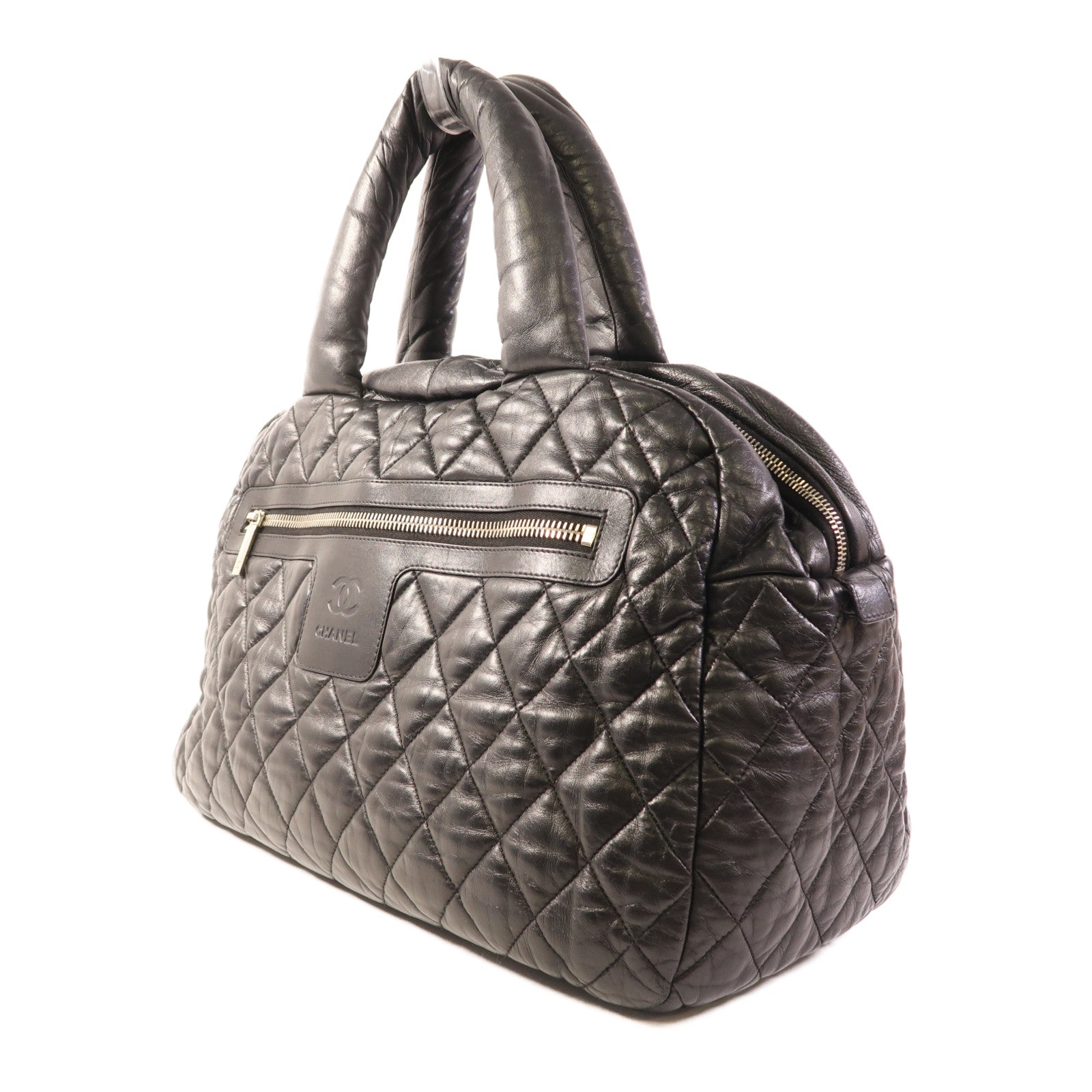 CHANEL 牛皮皮革CoCo Cocoon銀扣手挽袋