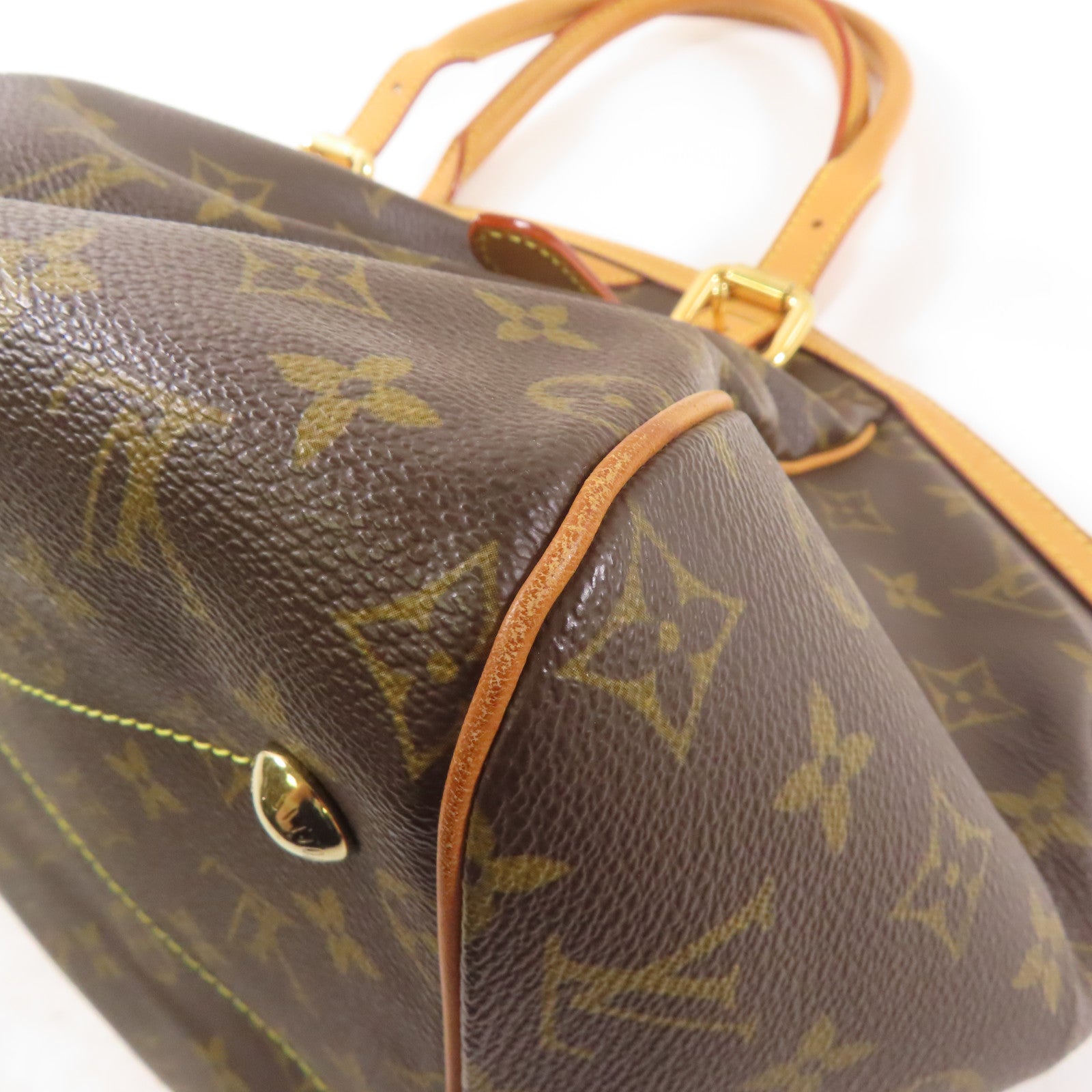 LOUIS VUITTON【激減優惠】 Monogram Tivoli GM金扣肩背袋棕色