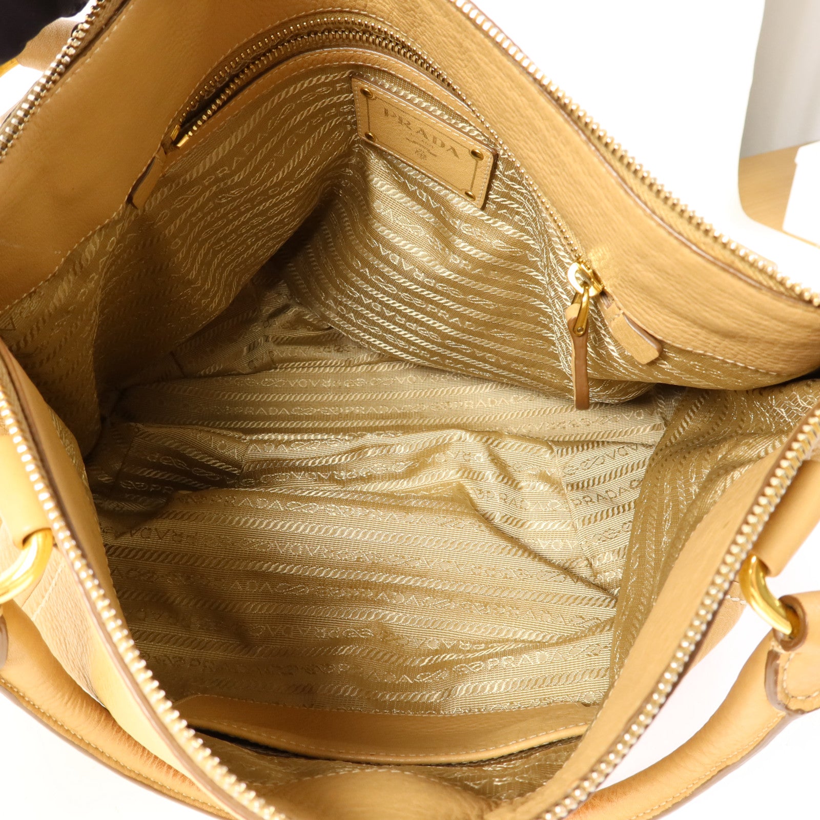 PRADA 【激減優惠】牛皮皮革2 Way Shoulder Bag金扣手挽肩背兩用袋