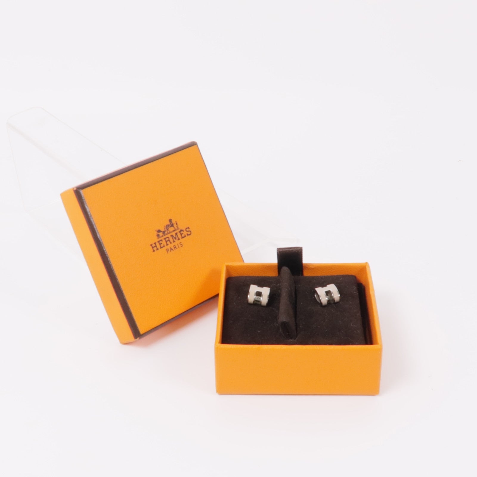 HERMES 金屬Mini Pop H Earrings耳環Craie