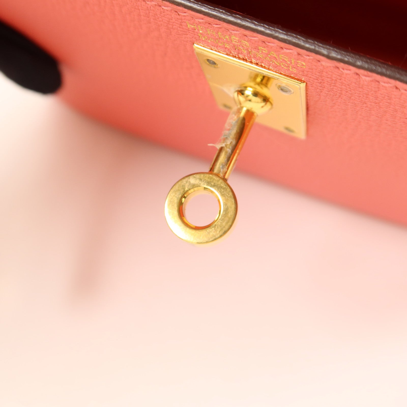 HERMES Chevre皮革Mini Kelly II手挽肩背兩用袋Rose Extreme