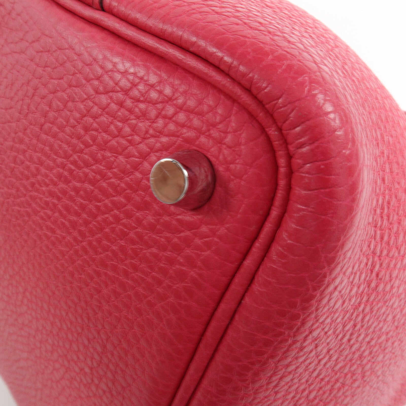 HERMES Clemence皮革Picotin PM手挽袋Rose Extreme
