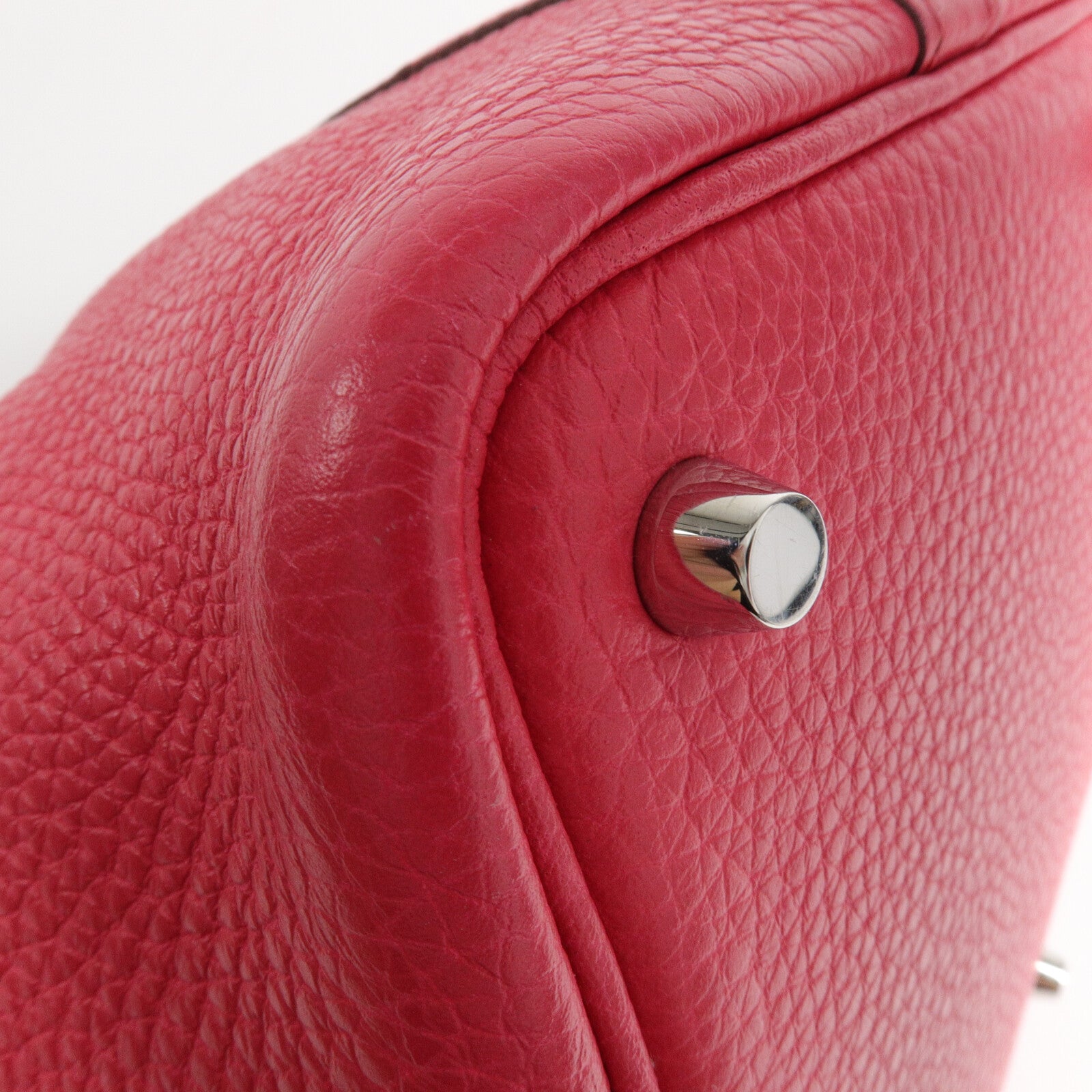 HERMES Clemence皮革Picotin PM手挽袋Rose Extreme