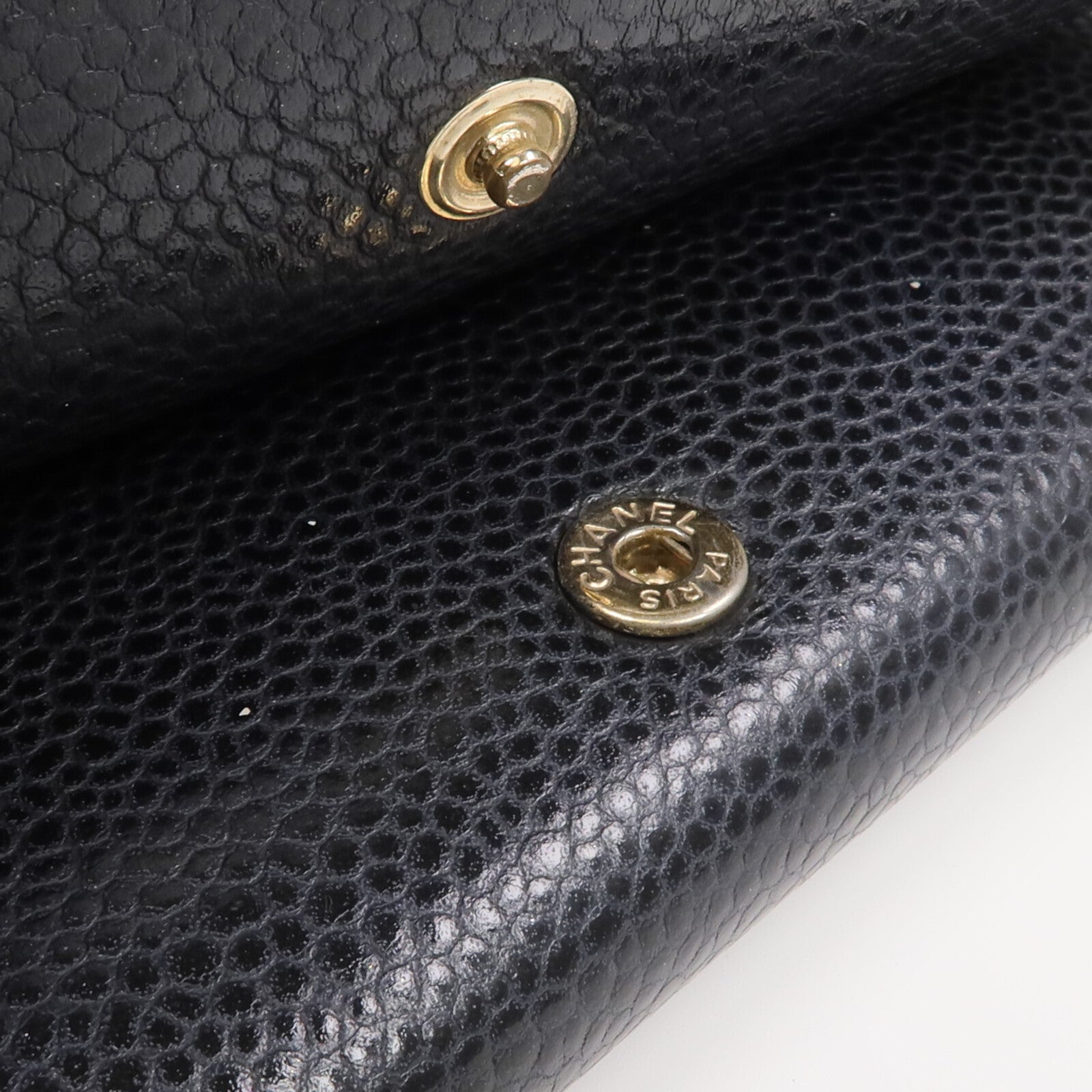 CHANEL 牛皮皮革Wallet金扣錢包