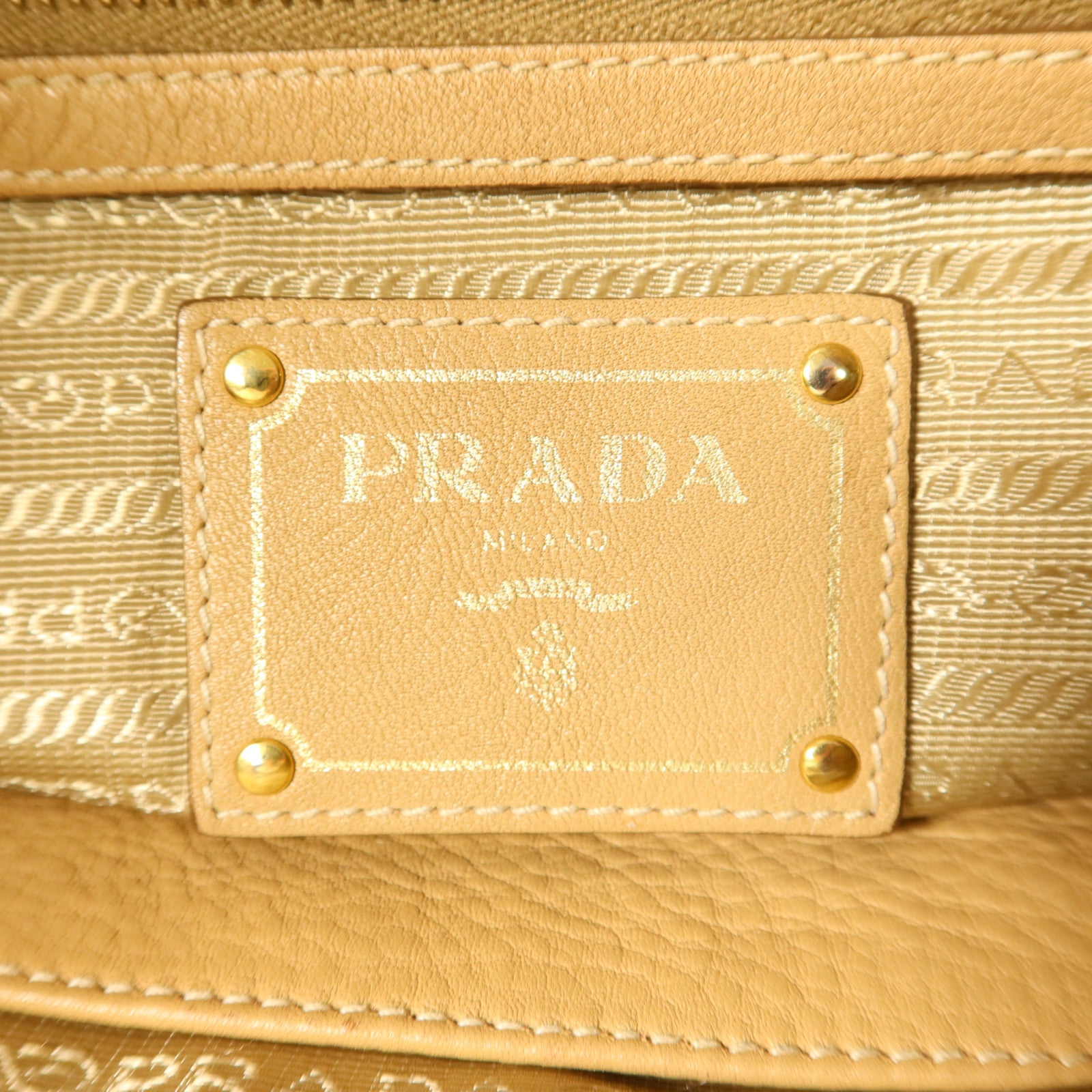 PRADA 【激減優惠】牛皮皮革2 Way Shoulder Bag金扣手挽肩背兩用袋